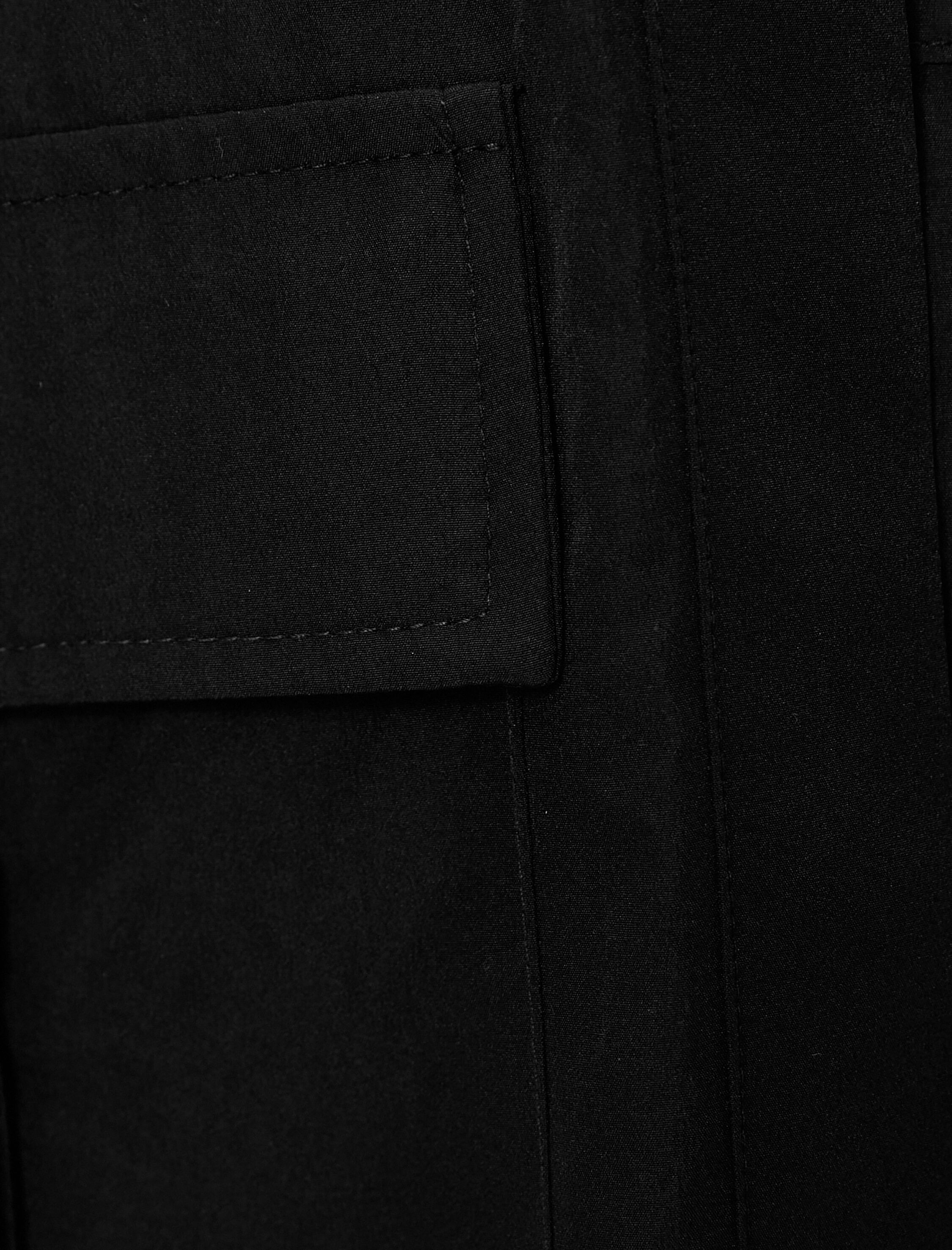   Kimono Uzun Geniş Kollu Kruvaze Yaka Kapaklı Cep Detaylı