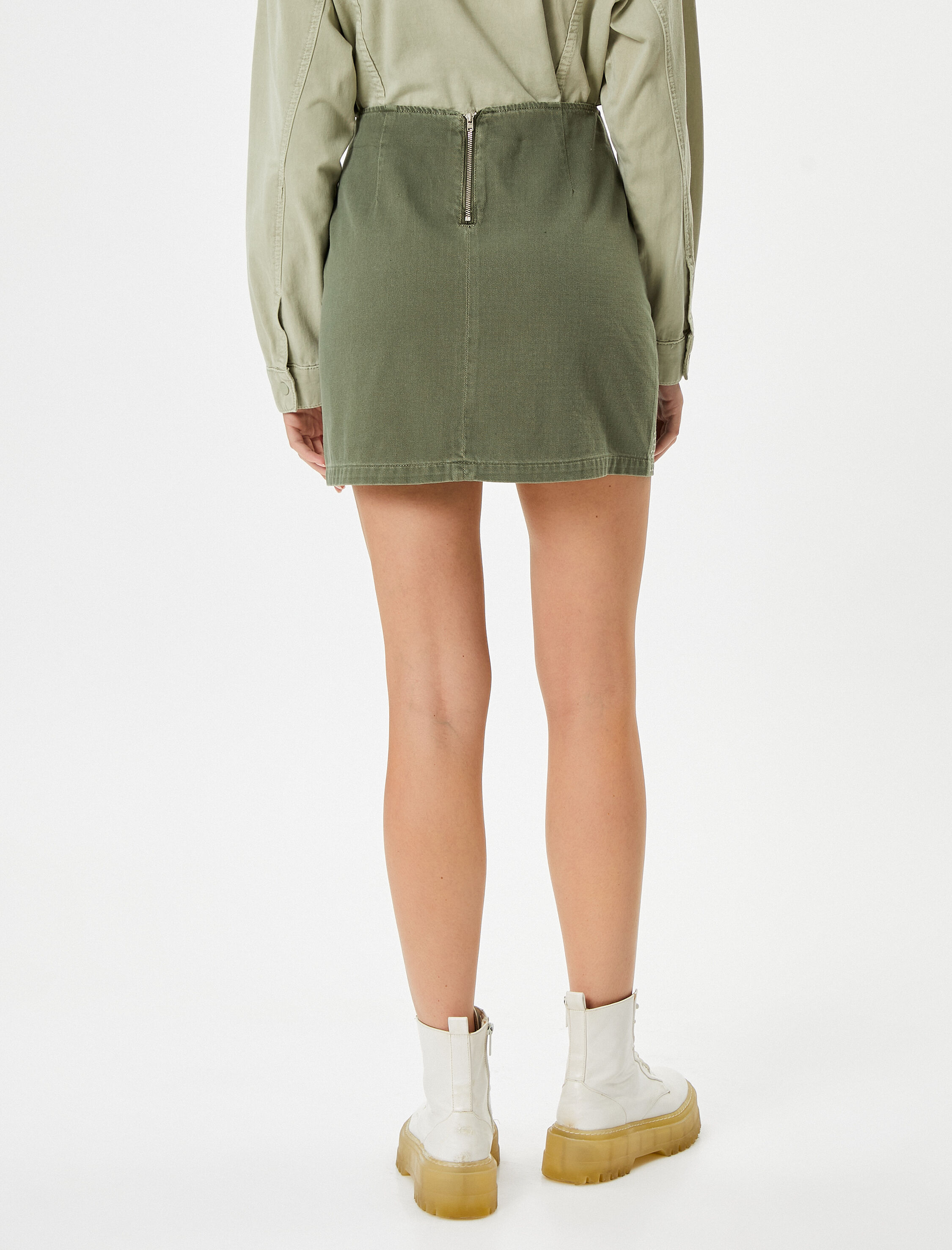 Taşlı Mini Etek Standart Bel Dar Kalıp A Kesim