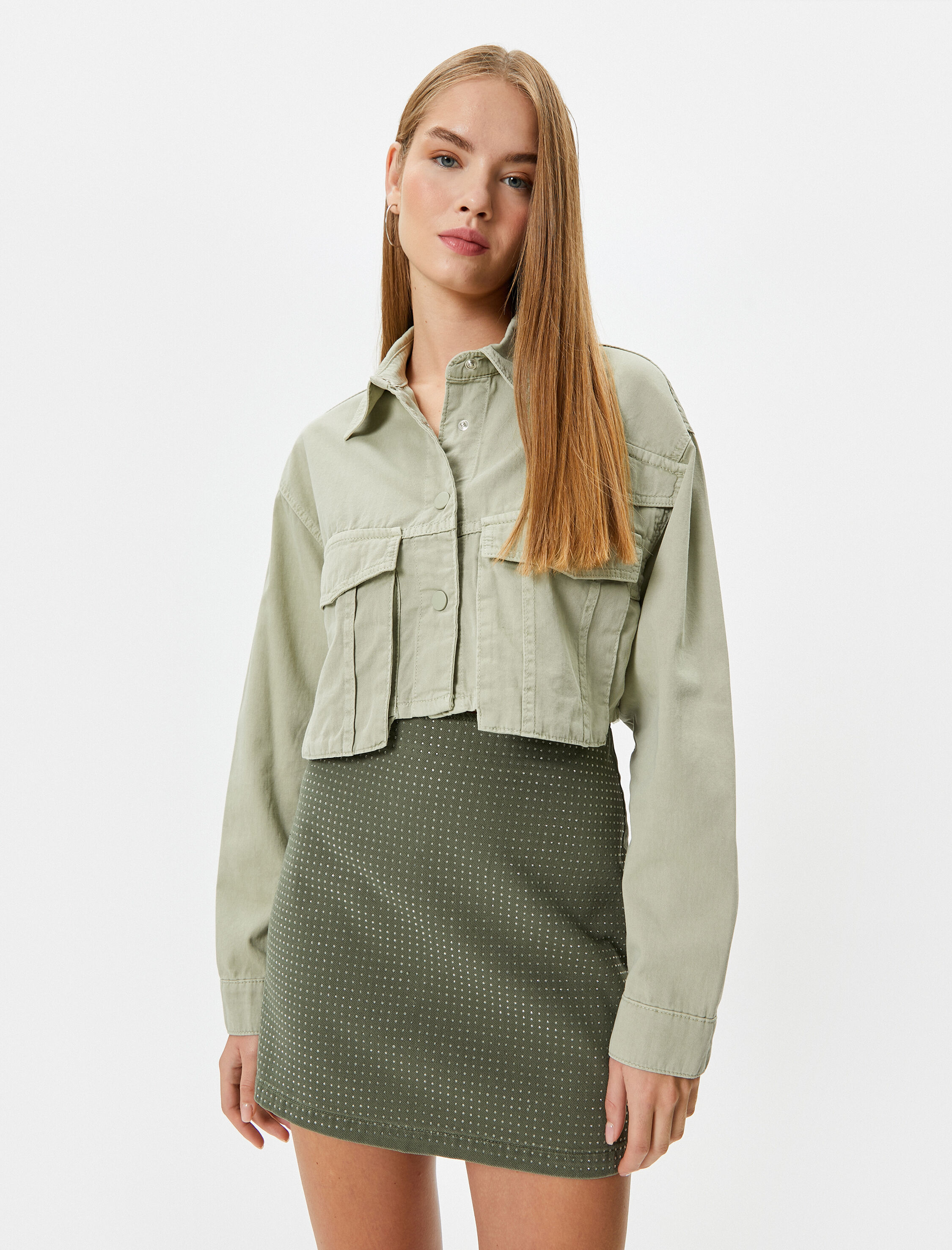 Taşlı Mini Etek Standart Bel Dar Kalıp A Kesim