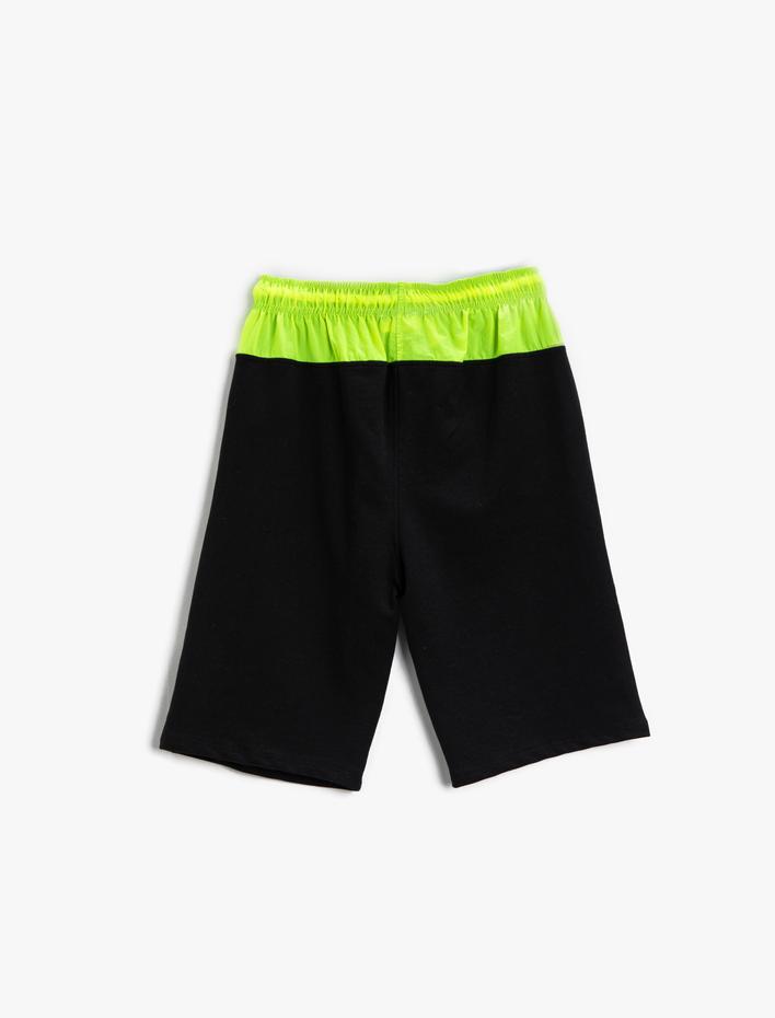 Erkek Çocuk Kontrast Renkli Şort Beli Bağlamalı