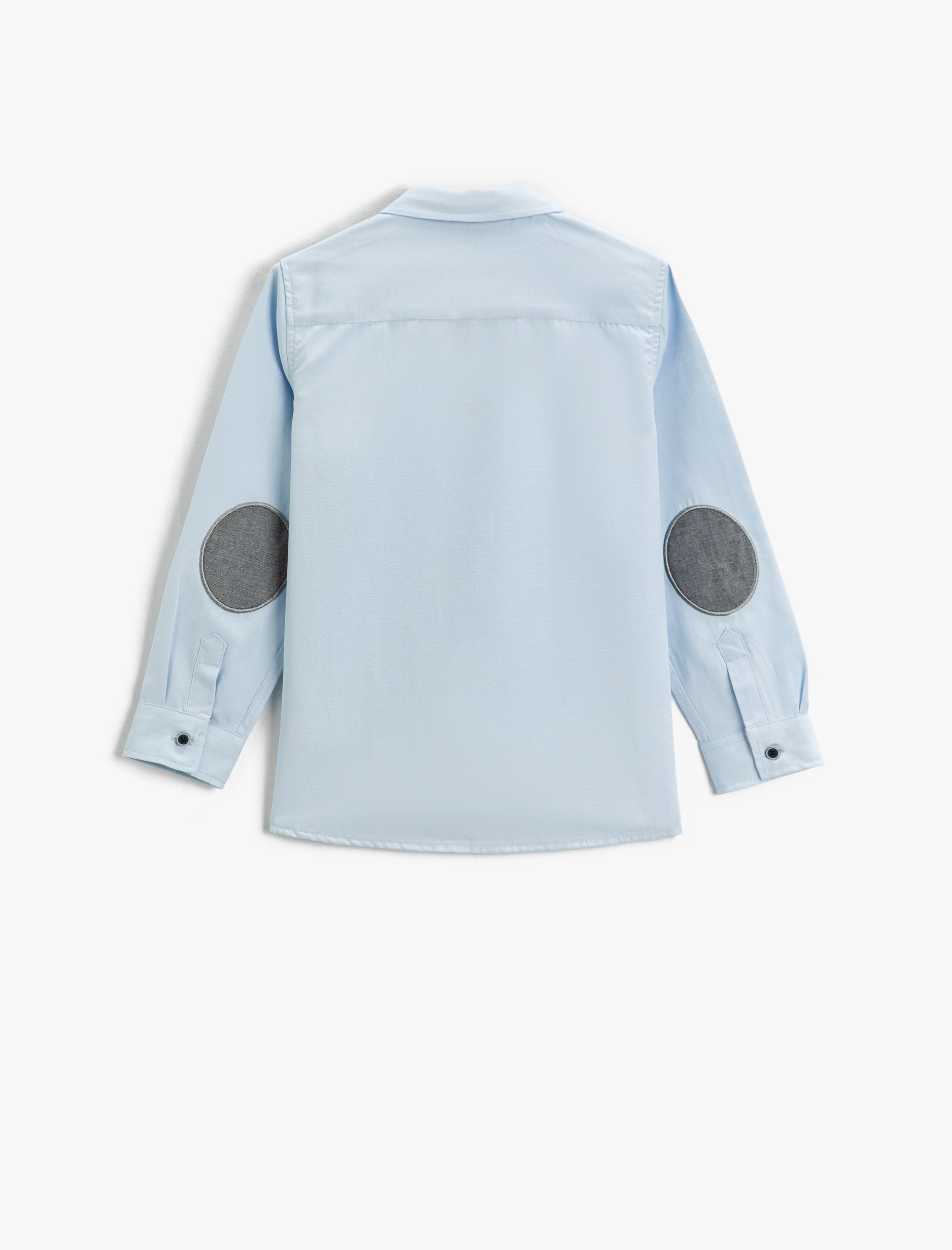  Erkek Çocuk Papyonlu Kolları Yama Detaylı Uzun Kollu Gömlek