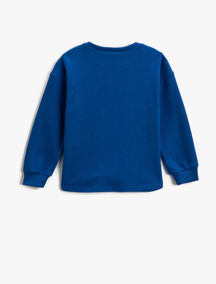 Erkek Çocuk Cep Detaylı Baskılı Sweatshirt