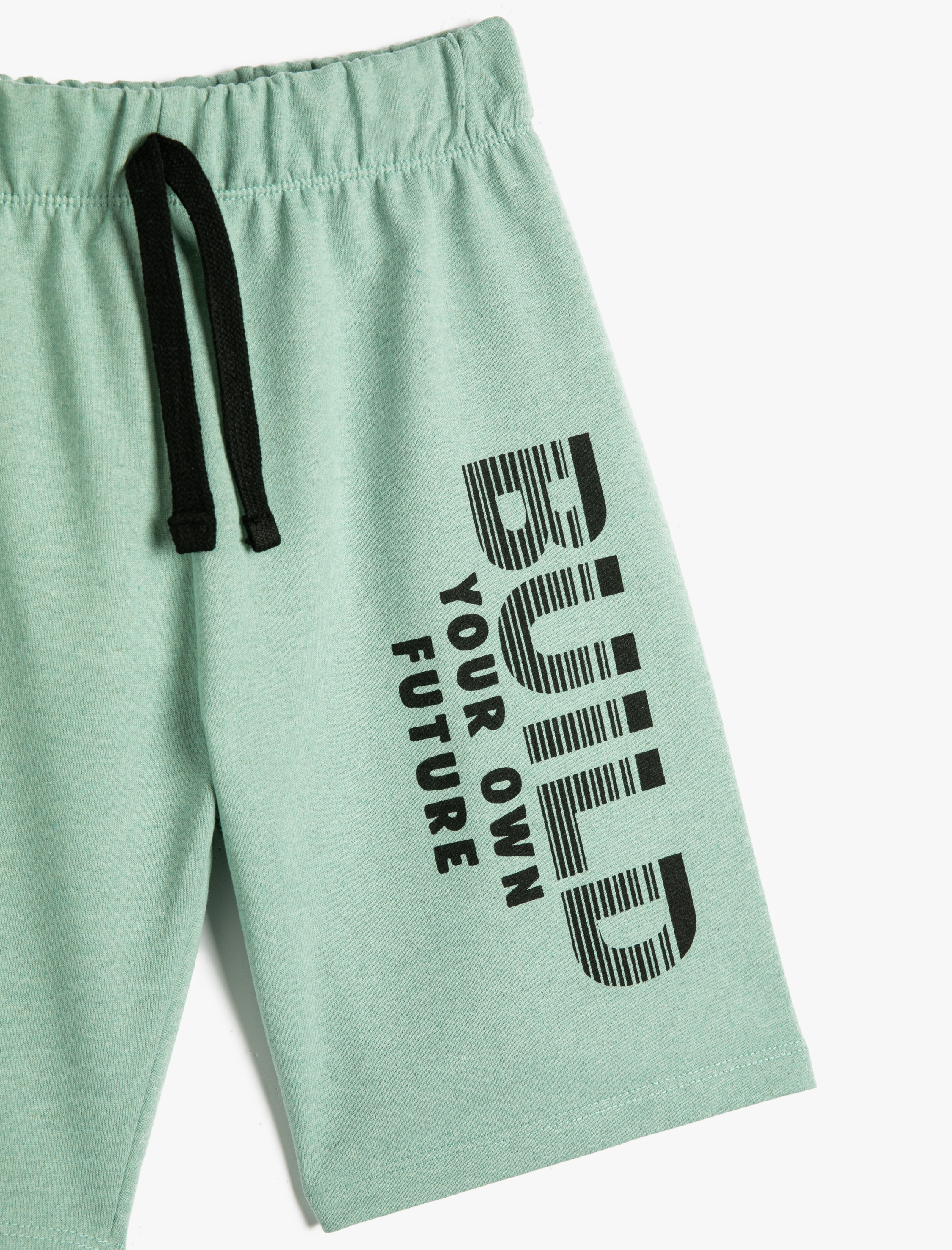  Erkek Çocuk Şort Beli Bağlamalı Baskı Detaylı