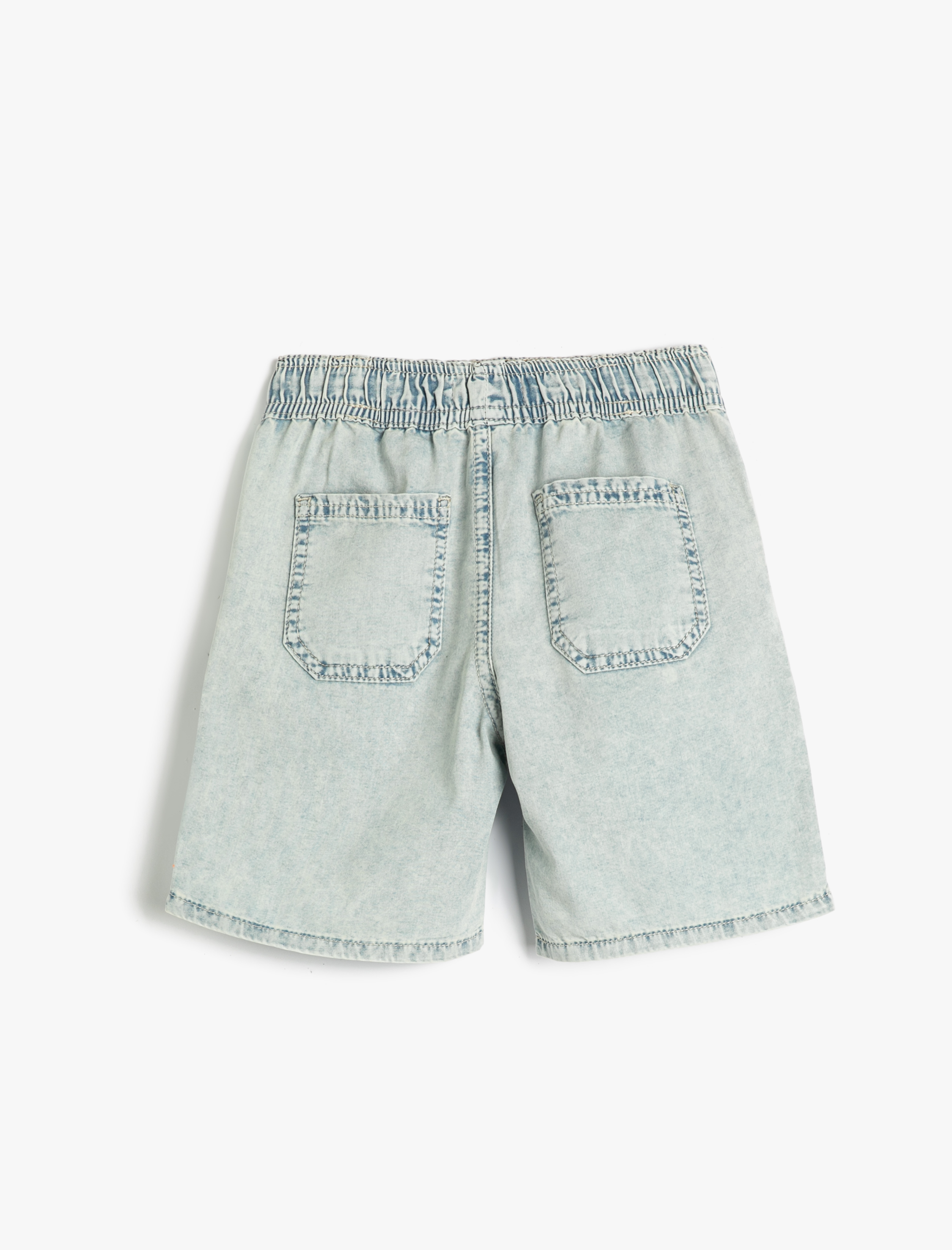  Erkek Çocuk Kot Şort Beli Lastikli Cepli Pamuklu