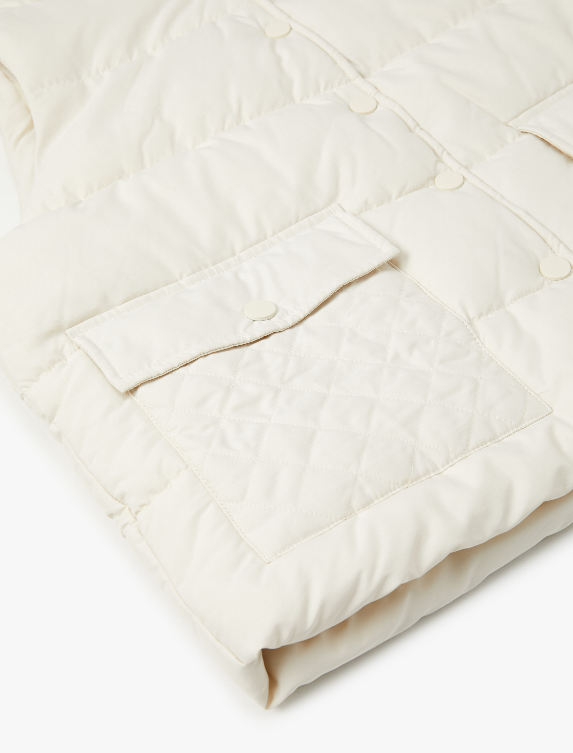   Şişme Yelek Çıtçıtlı Dik Yaka Cepli