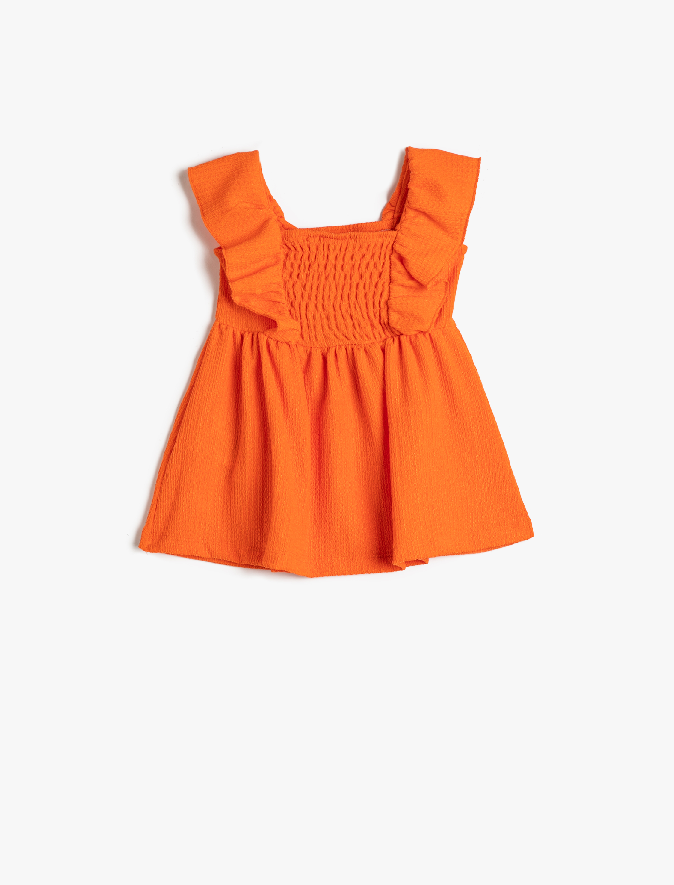  Kız Bebek Elbise Fırfırlı Kolsuz Gipe Detaylı