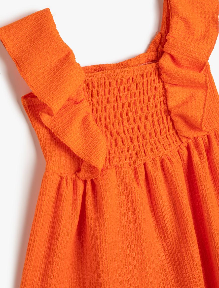  Kız Bebek Elbise Fırfırlı Kolsuz Gipe Detaylı