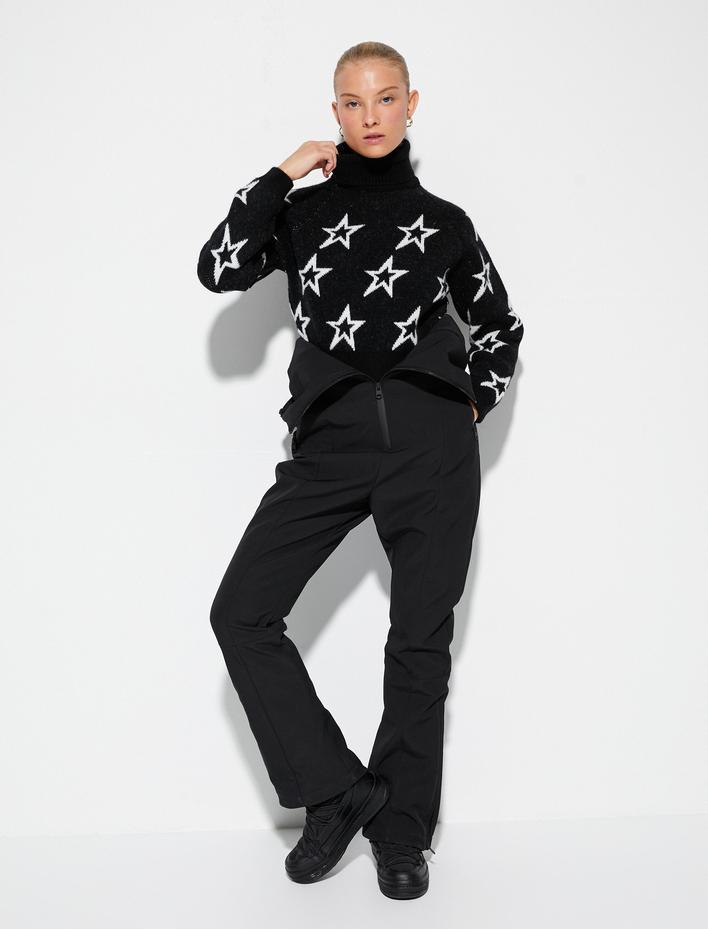  Boğazlı Kazak Yıldızlı Örgü Ribanalı