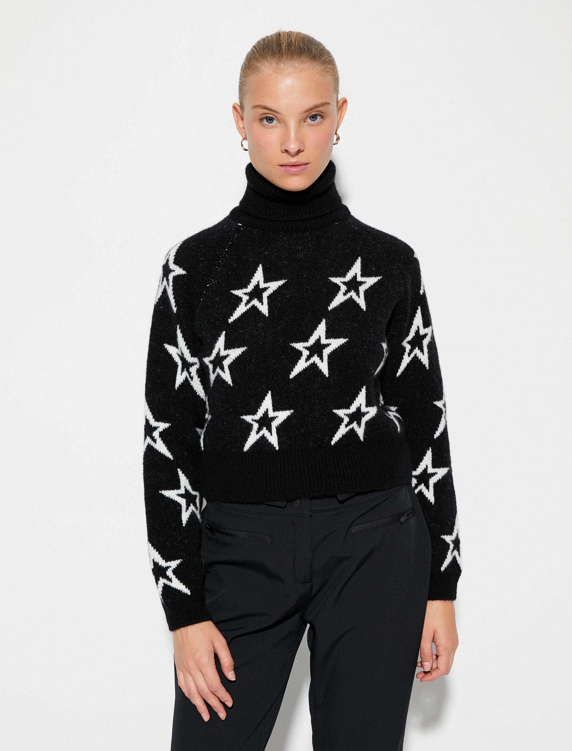 Boğazlı Kazak Yıldızlı Örgü Ribanalı