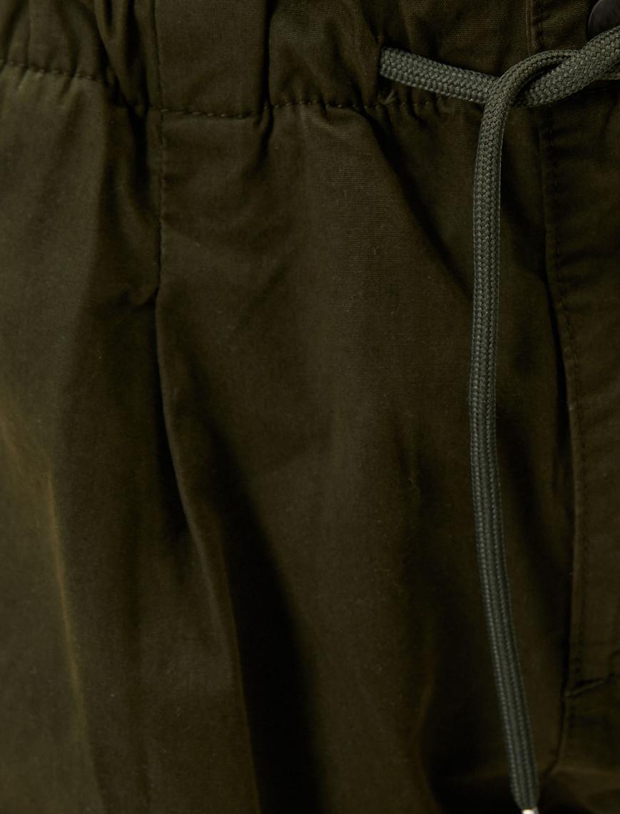   Paraşüt Pantolon Oversize Cepli Beli ve Paçaları Lastikli Stoperli Pamuklu