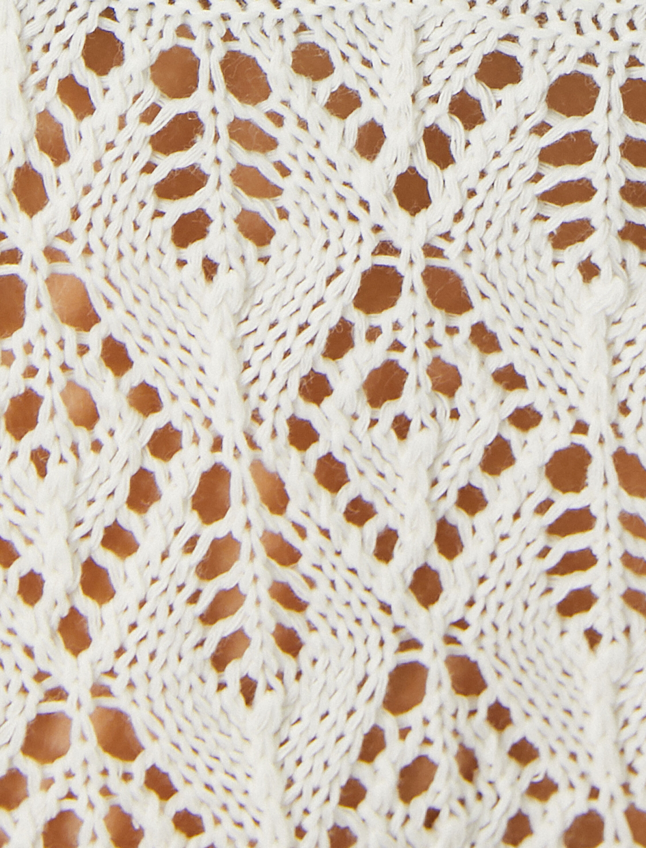   Triko Ajurlu Crop Tişört Uzun Kollu V Yaka