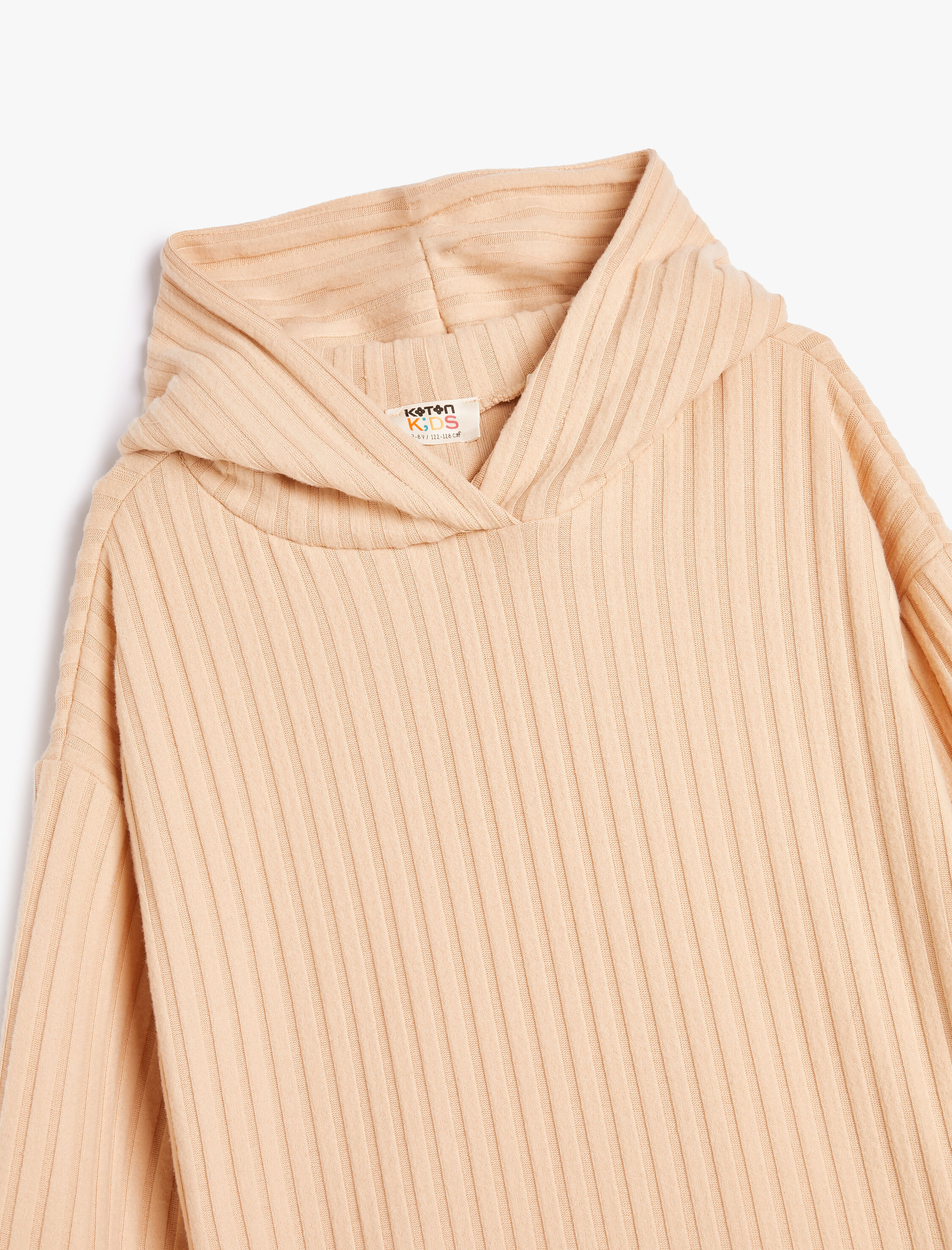  Kız Çocuk Kapşonlu Sweatshirt Fitilli Yumuşak Dokulu