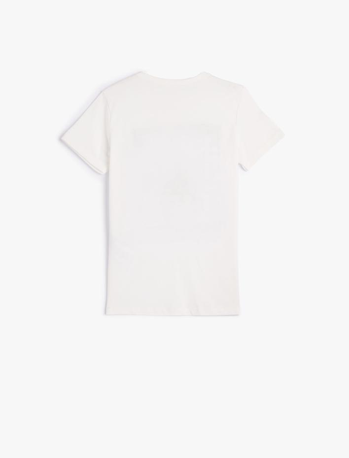 Erkek Çocuk Tişört Kısa Kollu Bisiklet Yaka Kamuflaj Baskı Detaylı Pamuklu