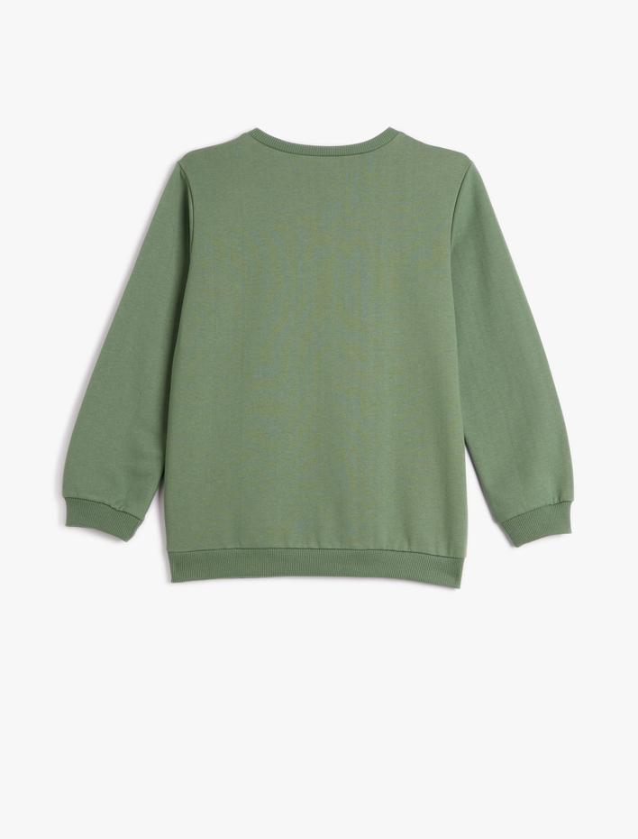 Erkek Çocuk Sweatshirt Uzun Kollu Bisiklet Yaka Şehir Baskılı Şardonlu