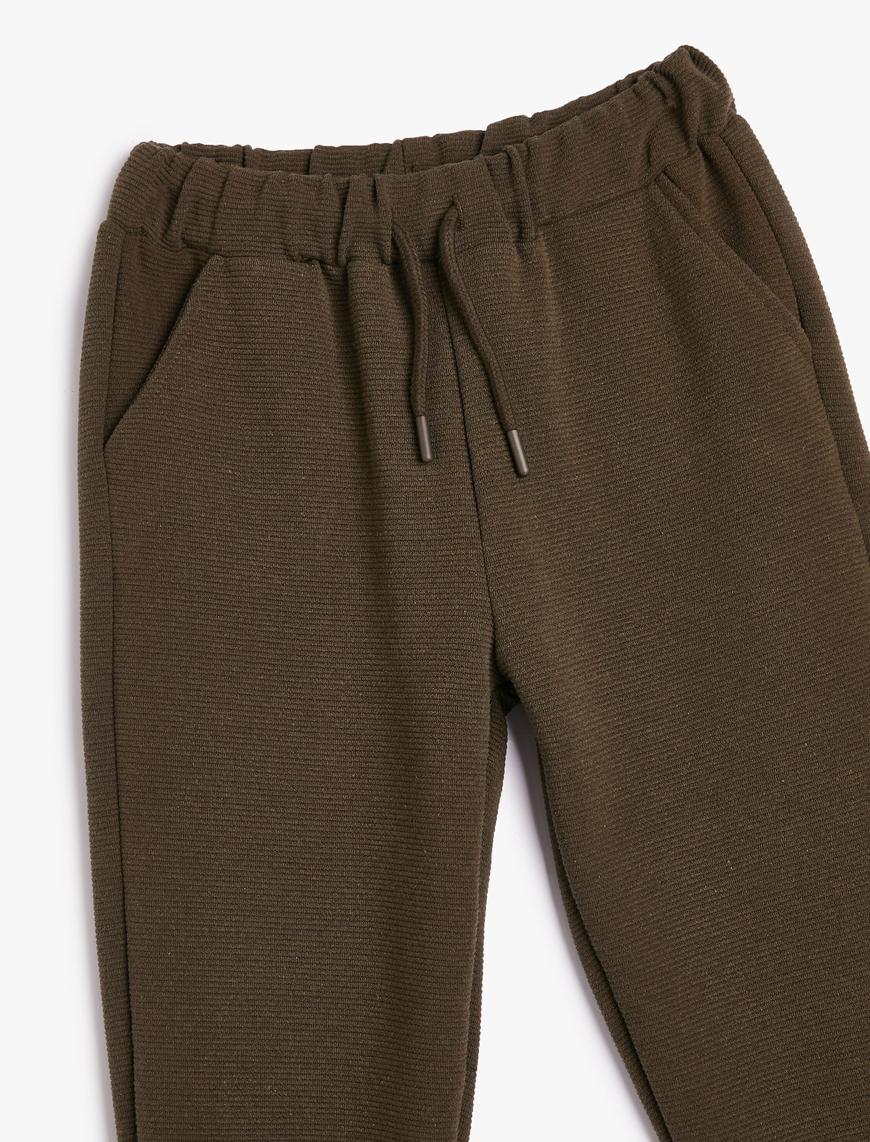  Erkek Çocuk Basic Jogger Eşofman Altı Beli Bağlamalı Cepli