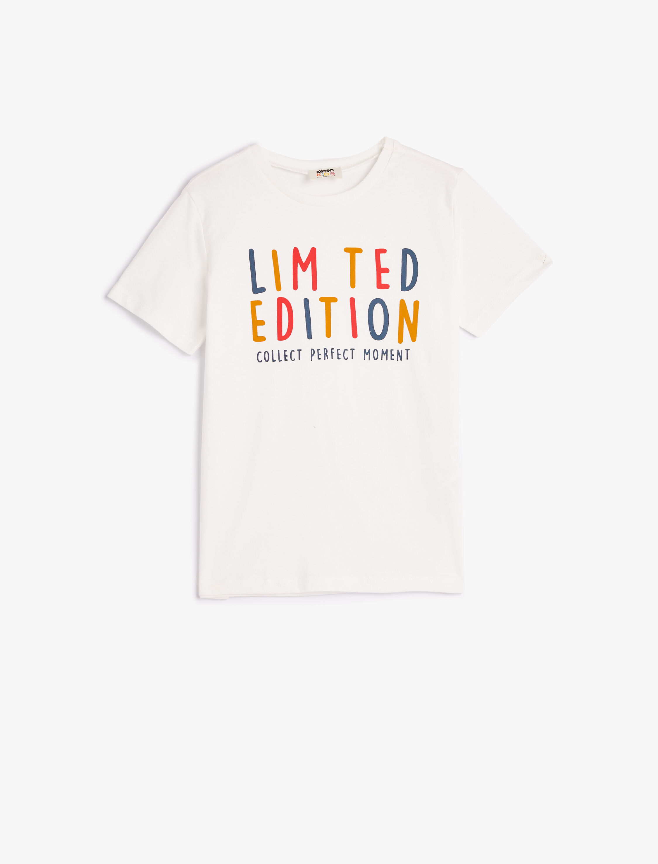  Erkek Çocuk Tişört Kısa Kollu Bisiklet Yaka Slogan Baskı Detaylı Pamuklu