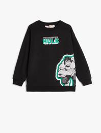 Hulk Sweatshirt Lisanslı Bisiklet Yaka Uzun Kollu Şardonlu