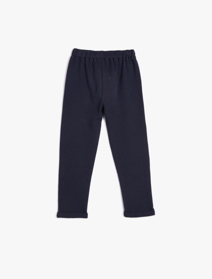 Erkek Bebek Basic Eşofman Altı Dokulu Pamuklu Beli Bağlamalı