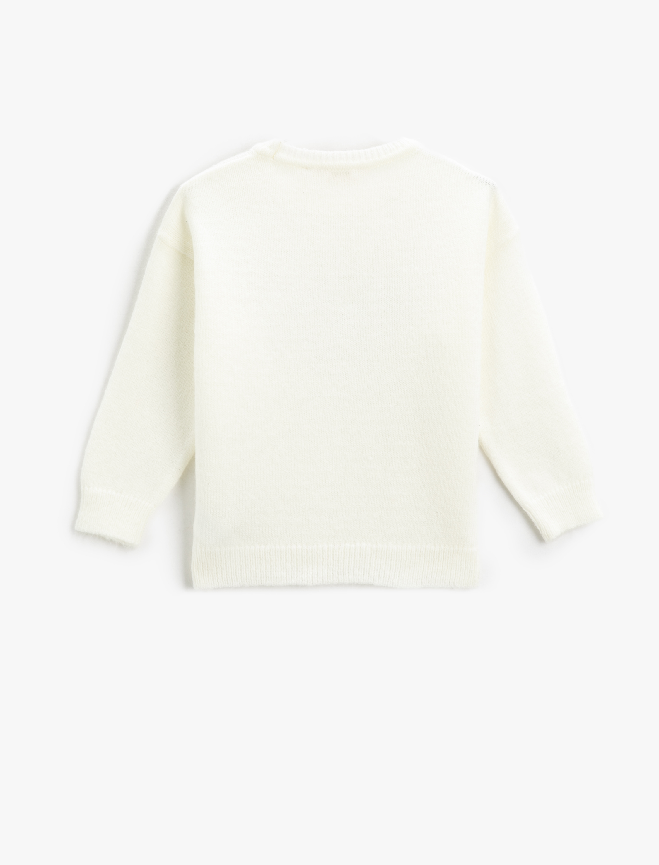  Kız Çocuk Yumuşak Dokulu Kazak Kalp Pul Payet İşlemeli Bisiklet Yaka