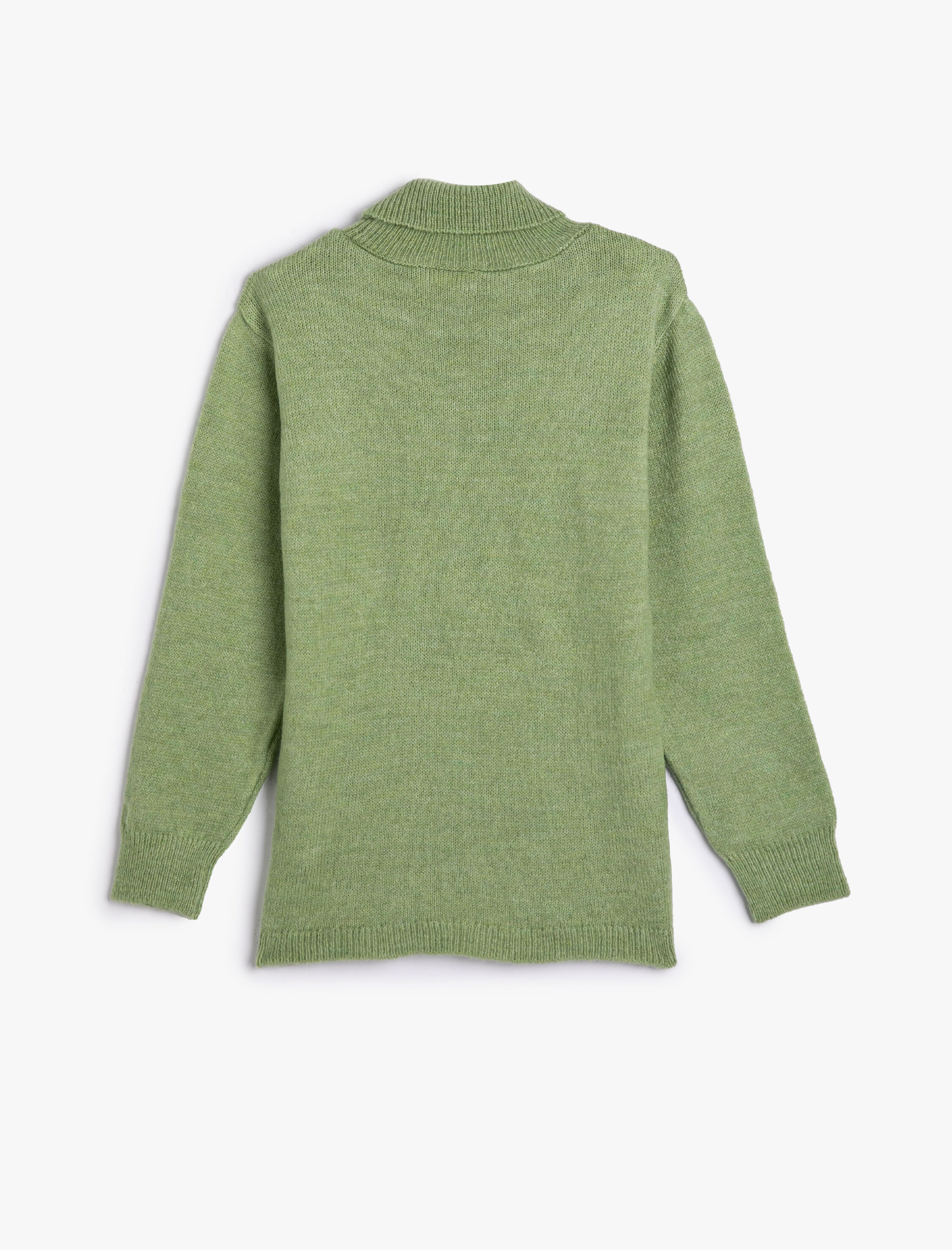  Kız Çocuk Balıkçı Yaka Kazak Saç Örgü Detaylı Uzun Kollu Yumuşak Dokulu