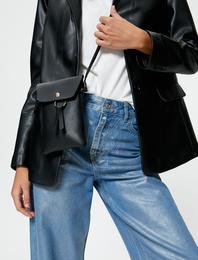 Telefon Çantası Suni Deri Görünümlü Askılı Püskül Detaylı