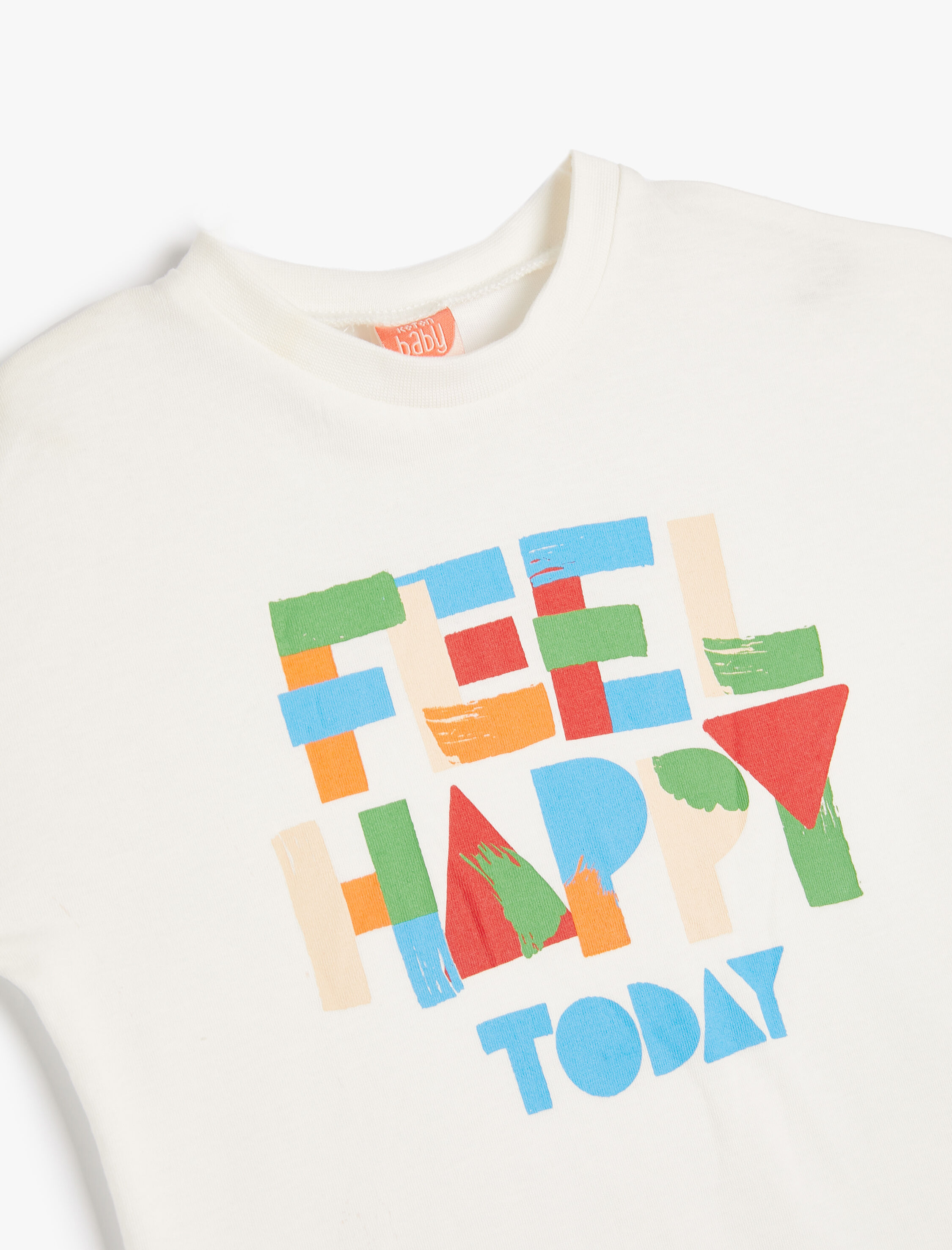  Erkek Bebek Tişört Kısa Kollu Slogan Baskılı Pamuklu