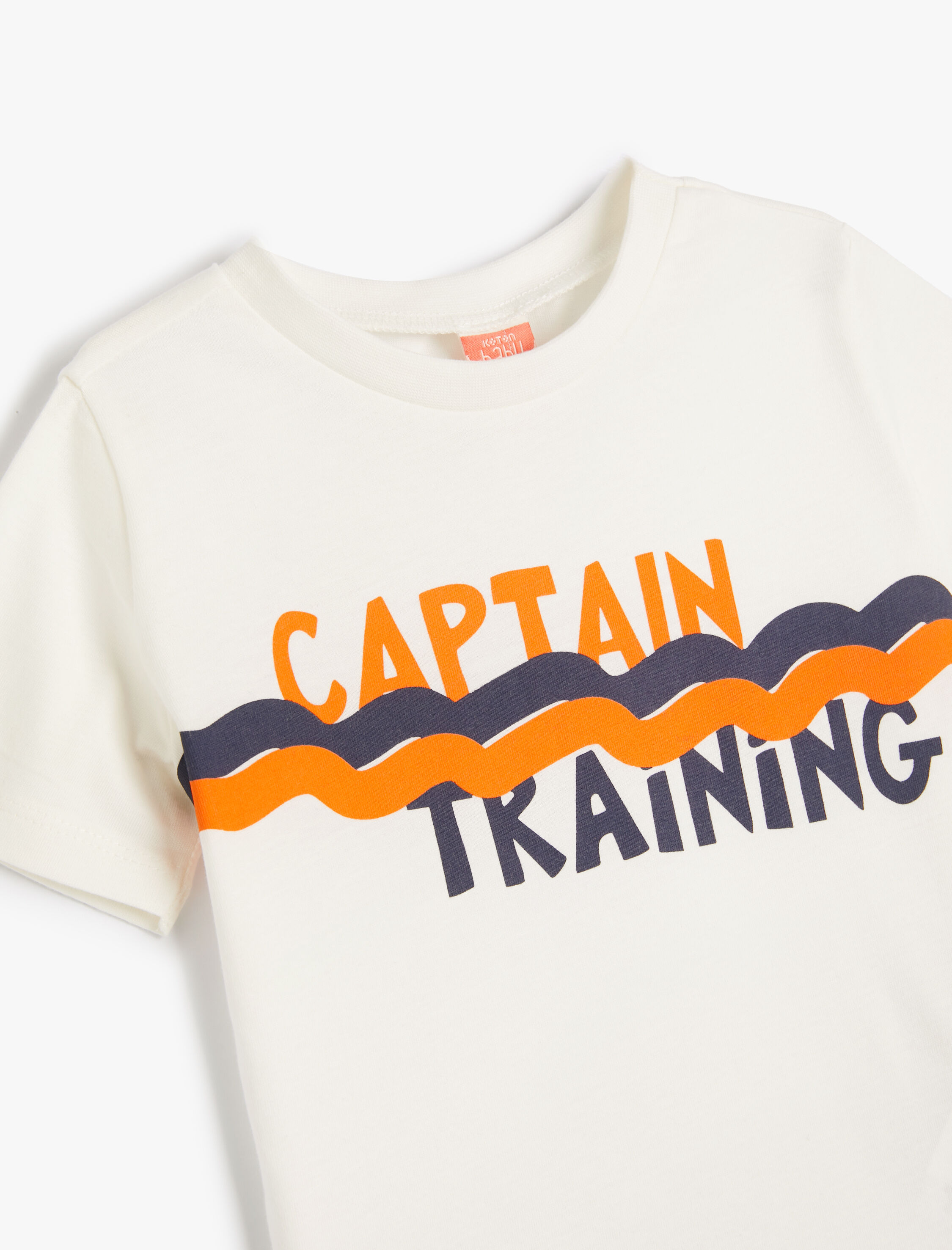  Erkek Bebek Tişört Kısa Kollu Slogan Baskılı Pamuklu