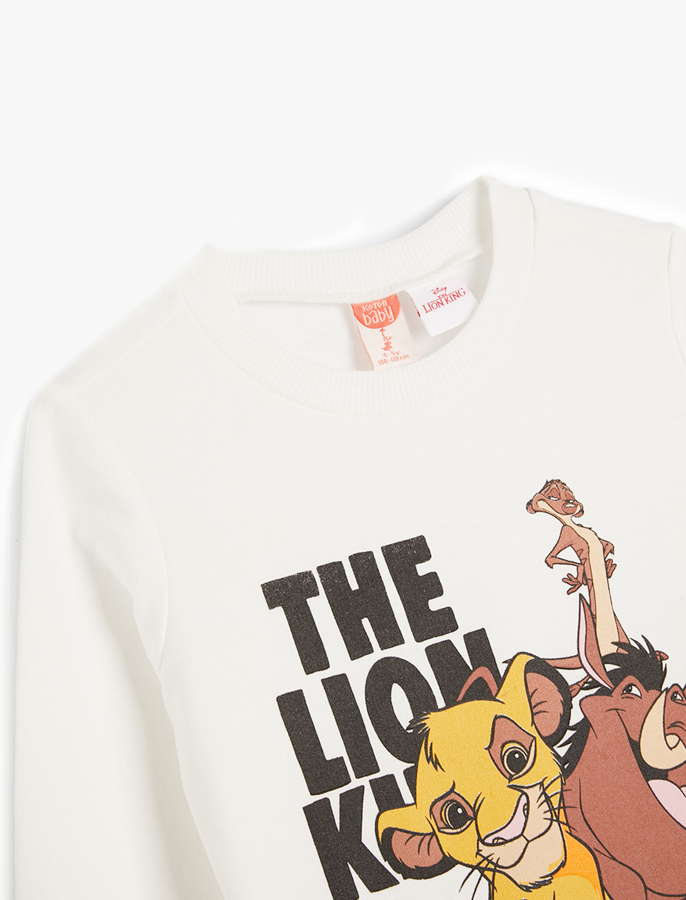  Erkek Bebek Aslan Kral Baskılı Sweatshirt Lisanslı Bisiklet Yaka Şardonlu