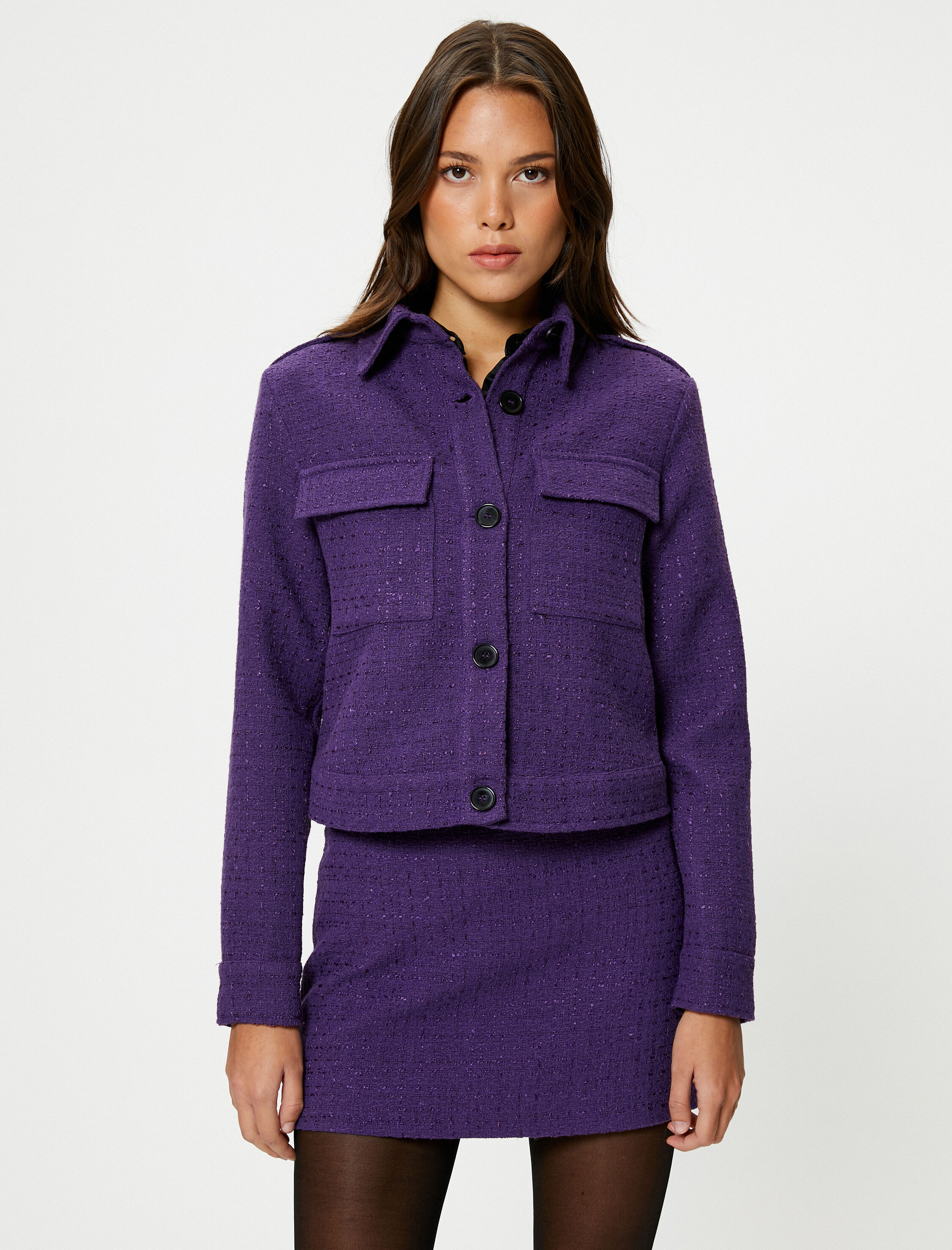   Tuba Ünsal X Koton - Crop Tüvit Ceket