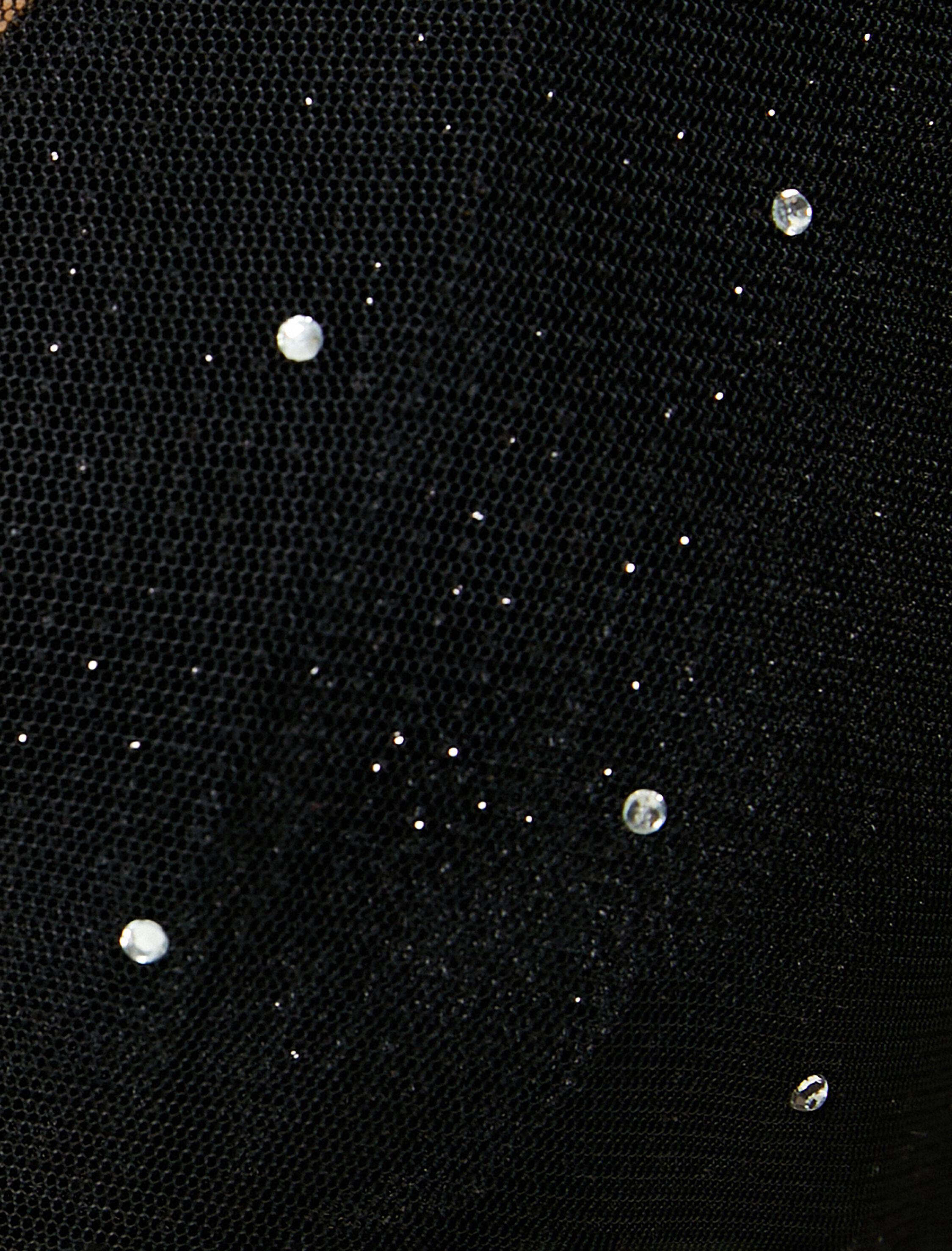   Transparan Tişört Parlak Taşlı Uzun Kollu Bisiklet Yaka