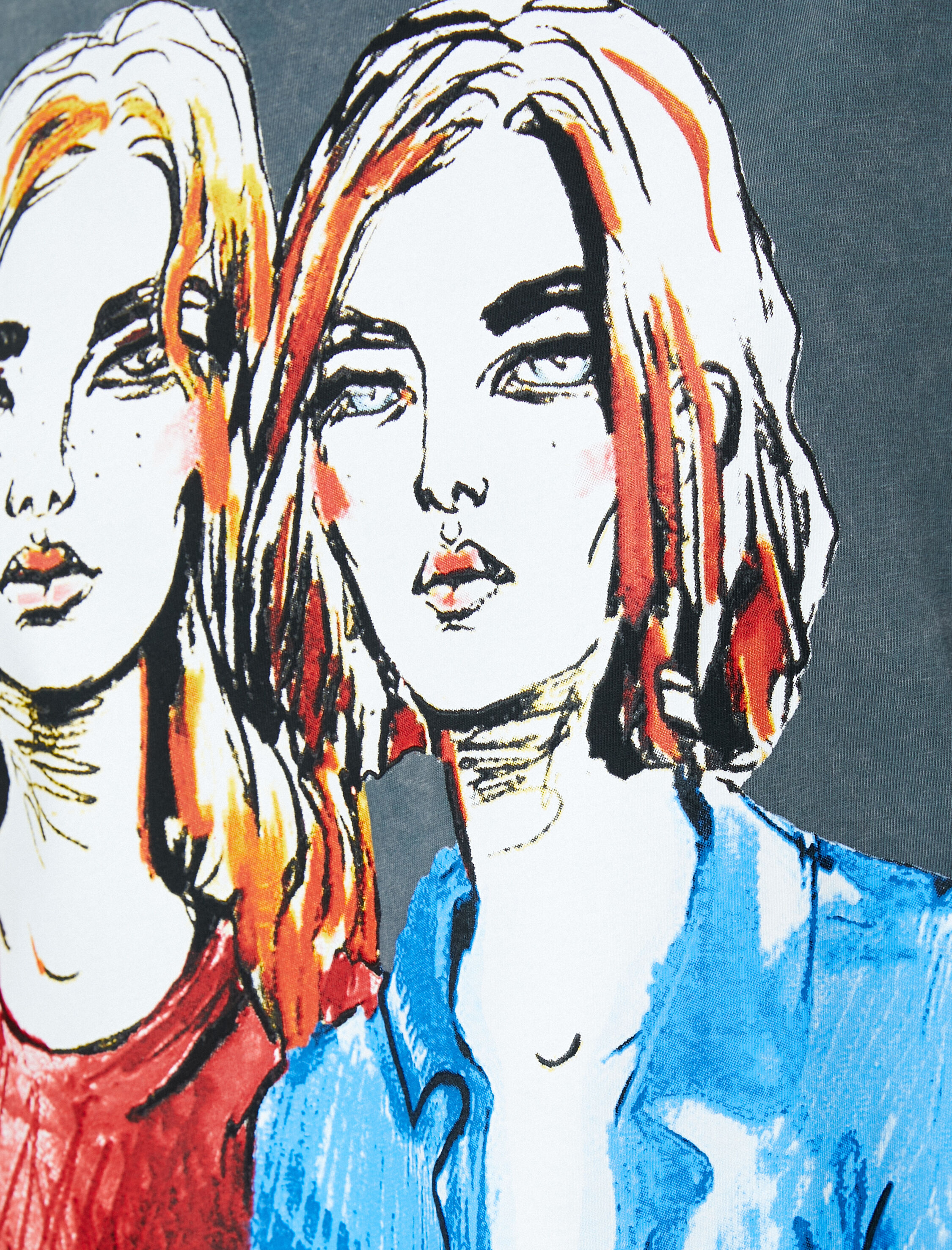   Baskılı Tişört Kısa Kollu Bisiklet Yaka Soluk Efektli Regular Fit