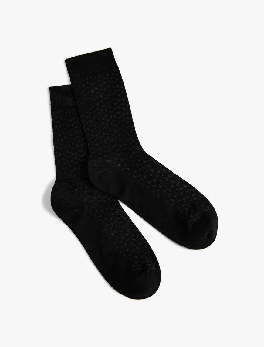  Erkek Soket Çorap Geometrik Desenli