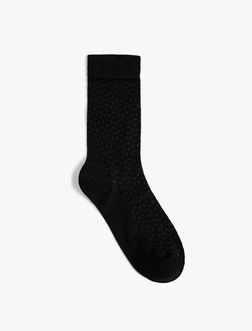  Erkek Soket Çorap Geometrik Desenli