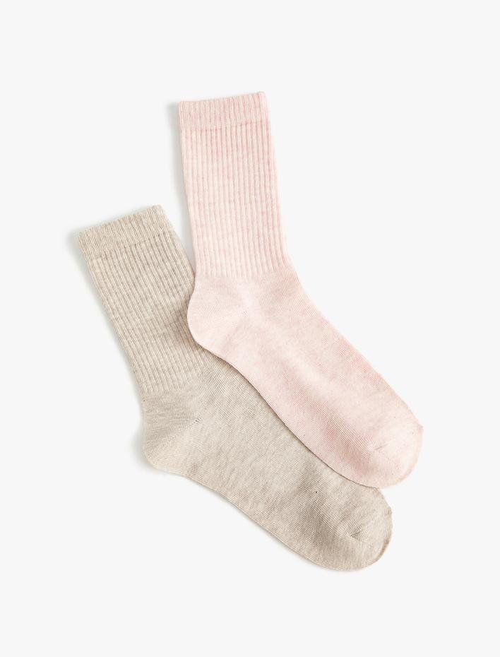 Kadın Basic 2'li Soket Çorap Seti Çok Renkli