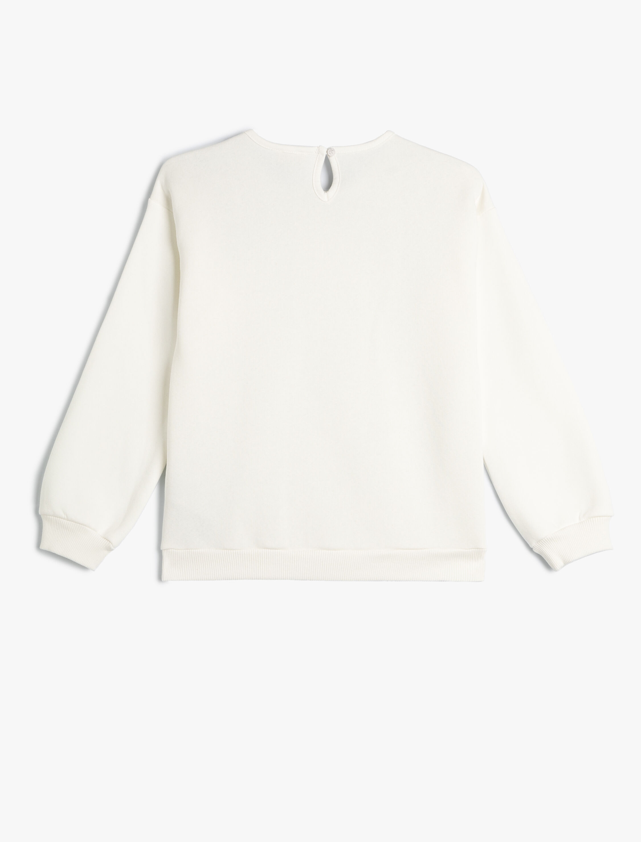  Kız Çocuk Sweatshirt Uzun Kollu Bebe Yaka Renk Kontrastlı Şardonlu