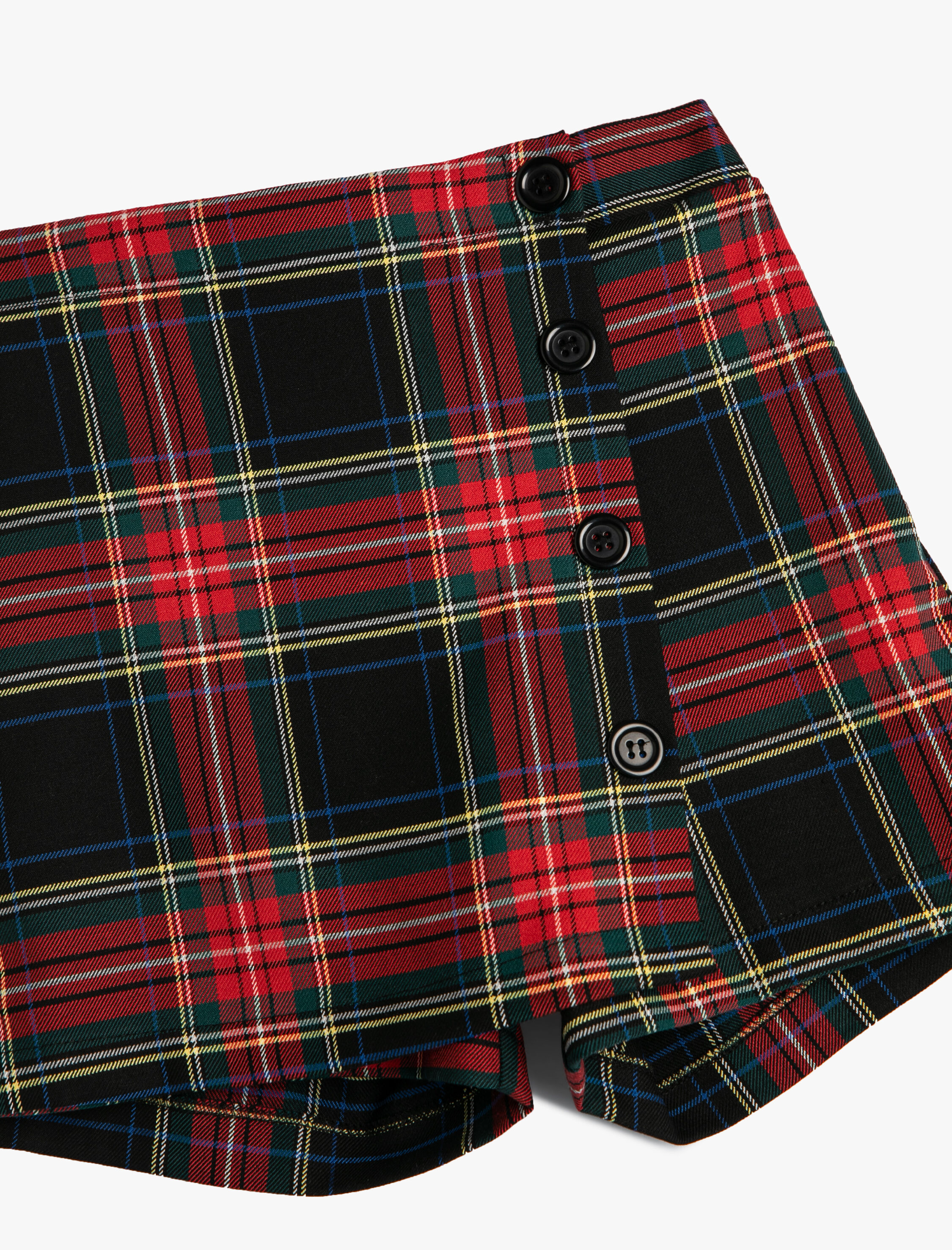  Kız Çocuk Kruvaze Şort Etek Düğme Detaylı Beli Lastikli