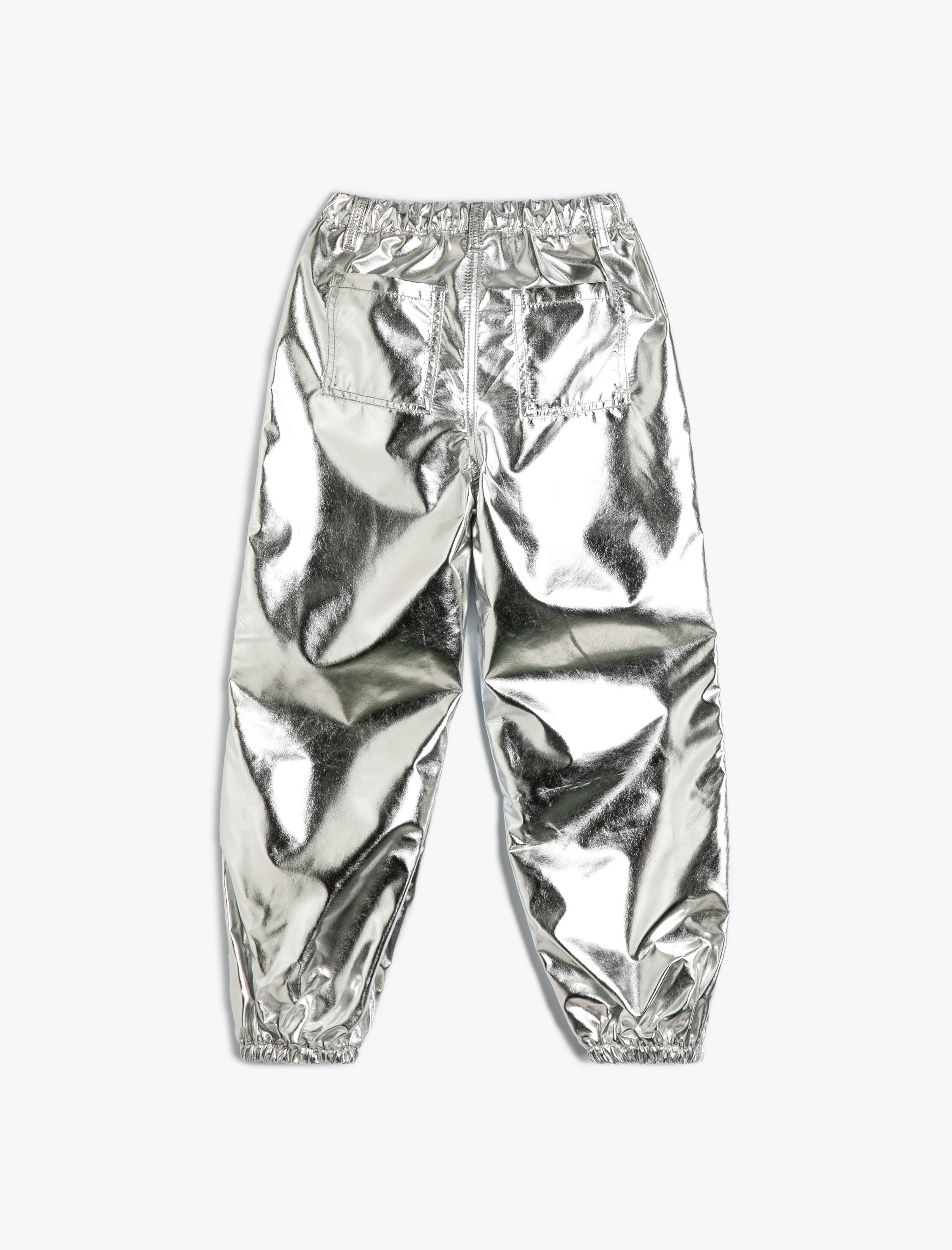  Kız Çocuk Varaklı Parlak Paraşüt Jogger Pantolon