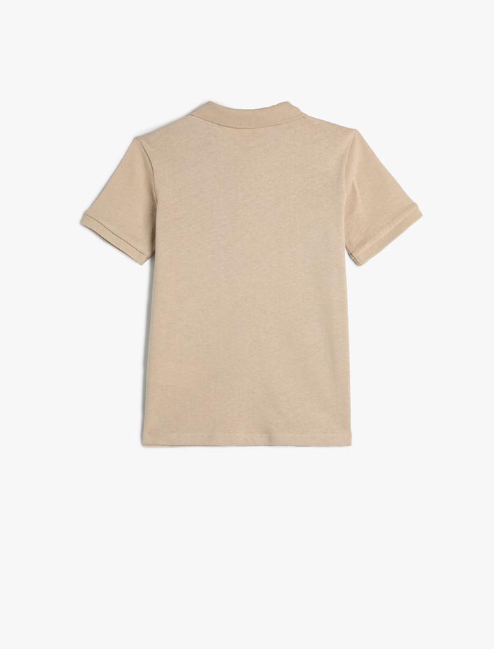 Erkek Çocuk Basic Polo Yaka Tişört Kısa Kollu Düğme Detaylı