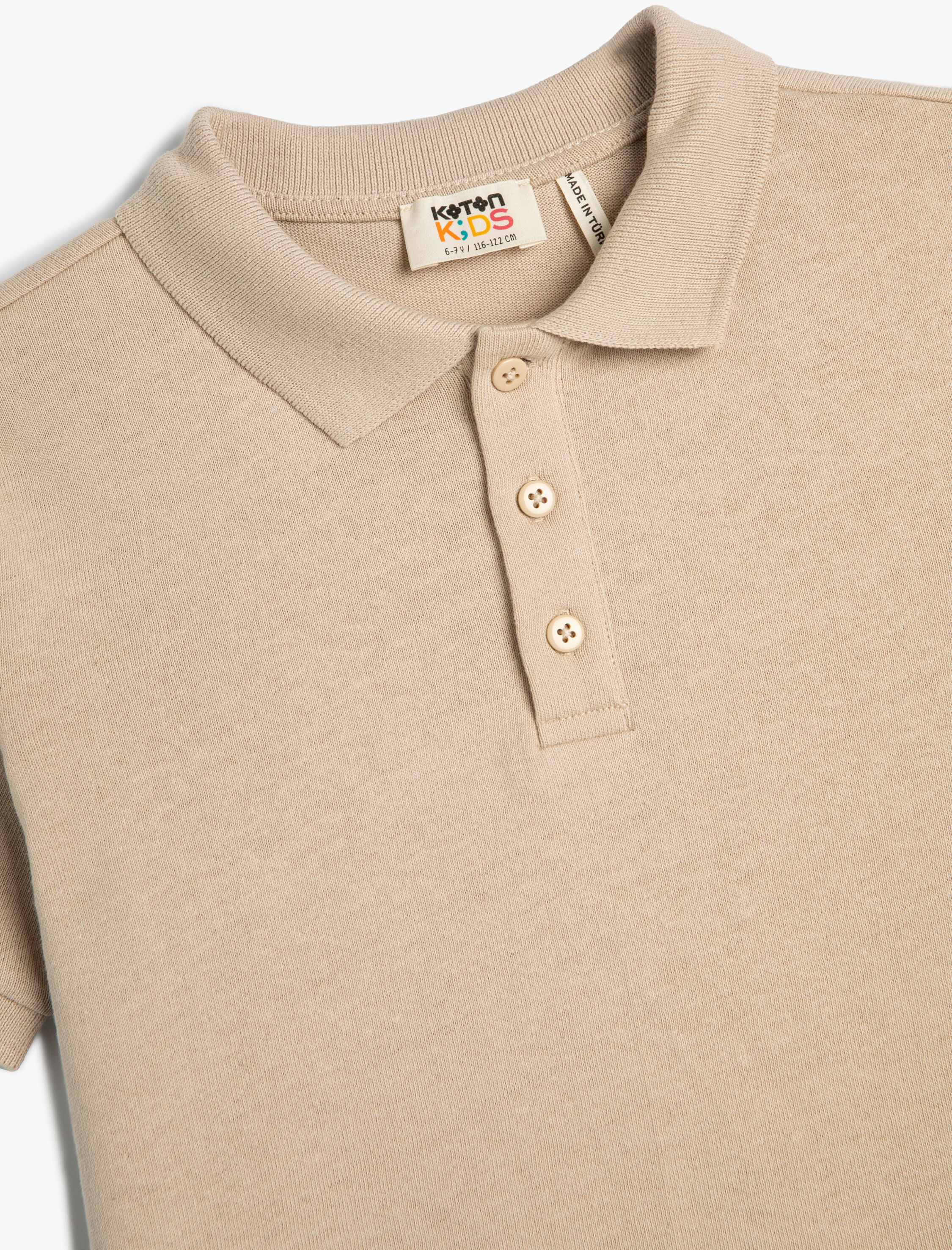  Erkek Çocuk Basic Polo Yaka Tişört Kısa Kollu Düğme Detaylı