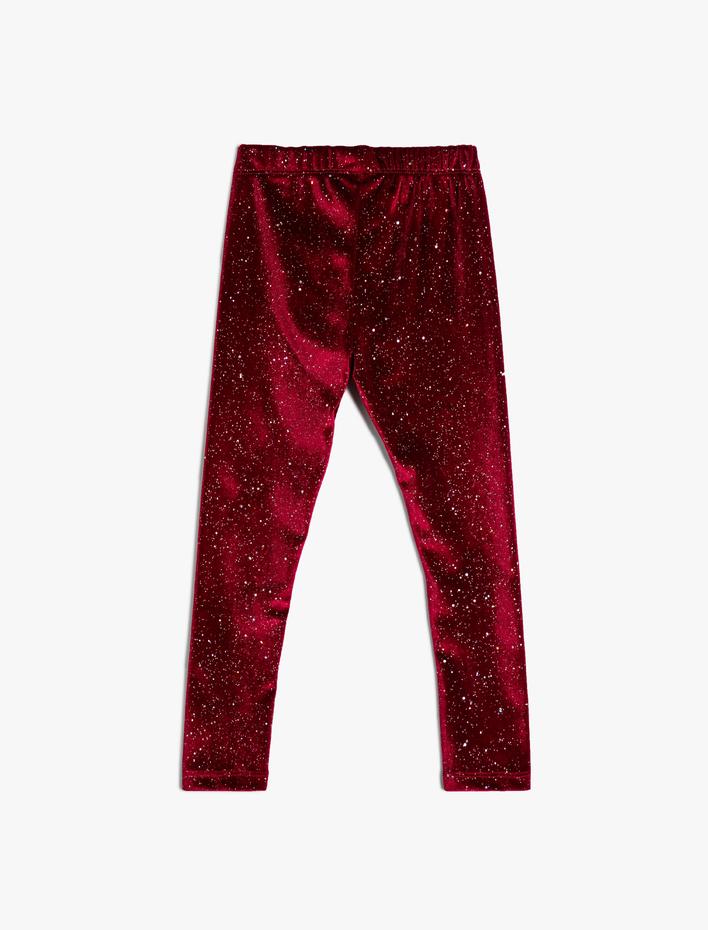 Kız Çocuk Parlak Tayt Beli Lastikli