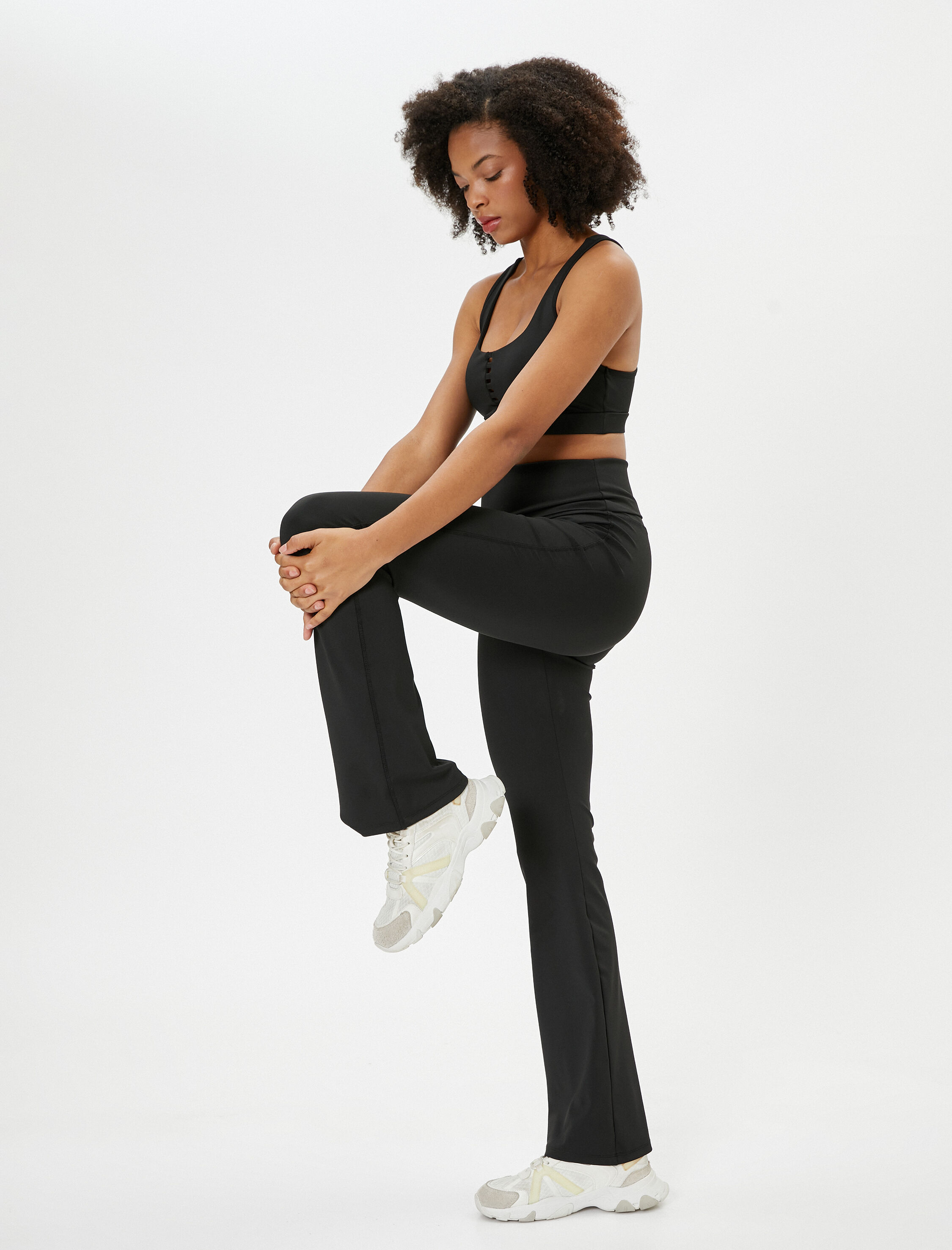   Yüksek Bel İspanyol Paça Spor Tayt