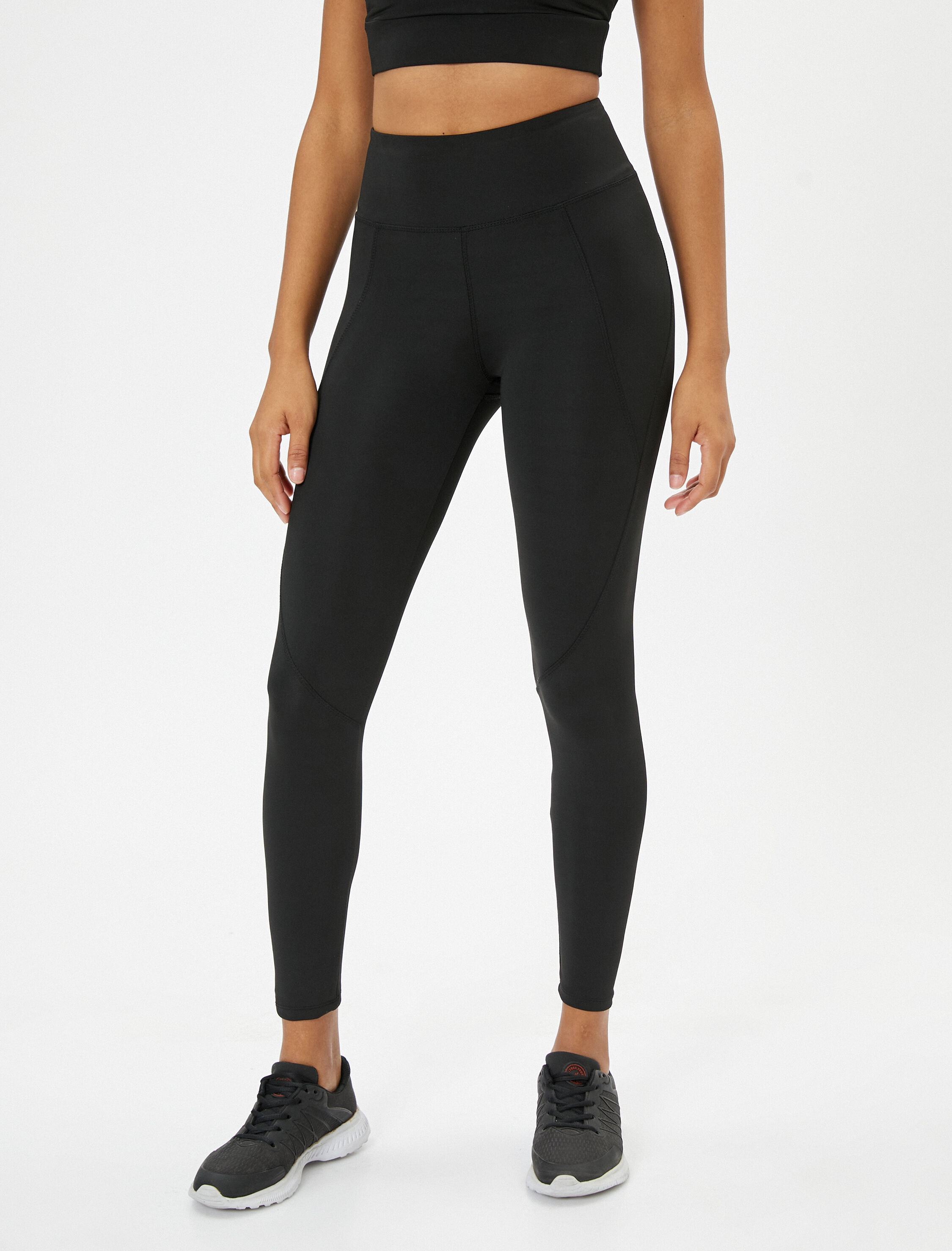   Arkası Fermuarlı Gizli Cep Detaylı Spor Tayt Dikiş Detaylı Yüksek Bel