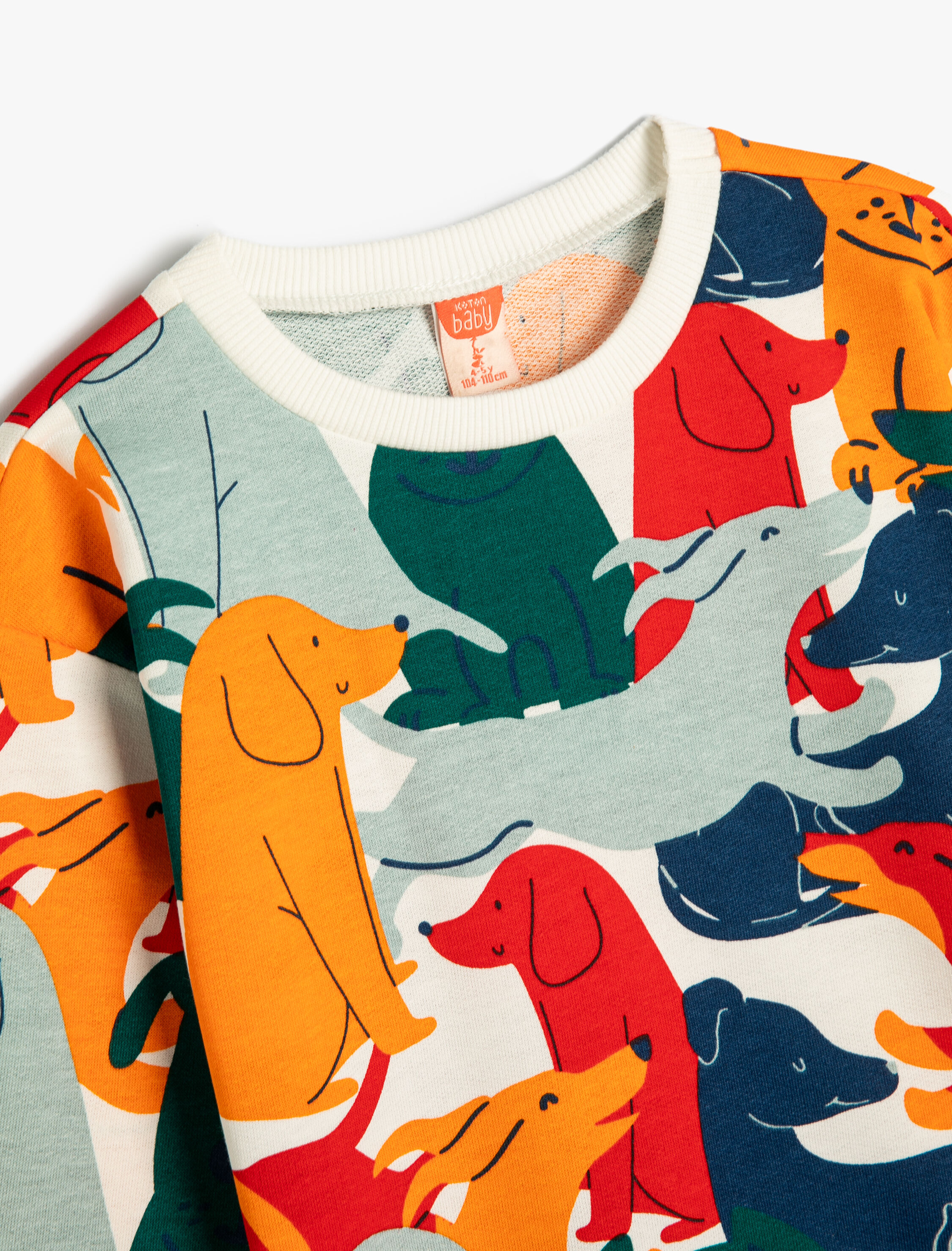  Erkek Bebek Sweatshirt Köpek Grafik Baskılı  Pamuklu