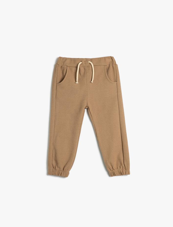 Erkek Bebek Basic Jogger Eşofman Altı Cepli Beli Bağlamalı Pamuklu