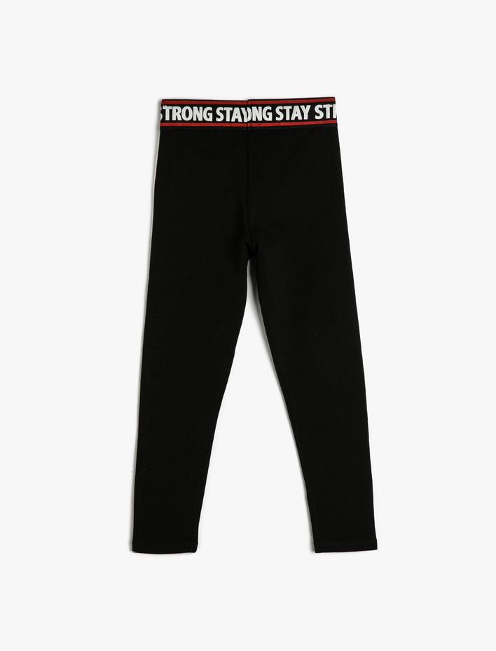 Kız Çocuk Tayt Beli Lastikli Yanları Şeritli