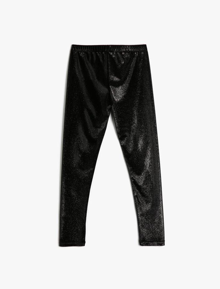 Kız Çocuk Parlak Tayt Beli Lastikli