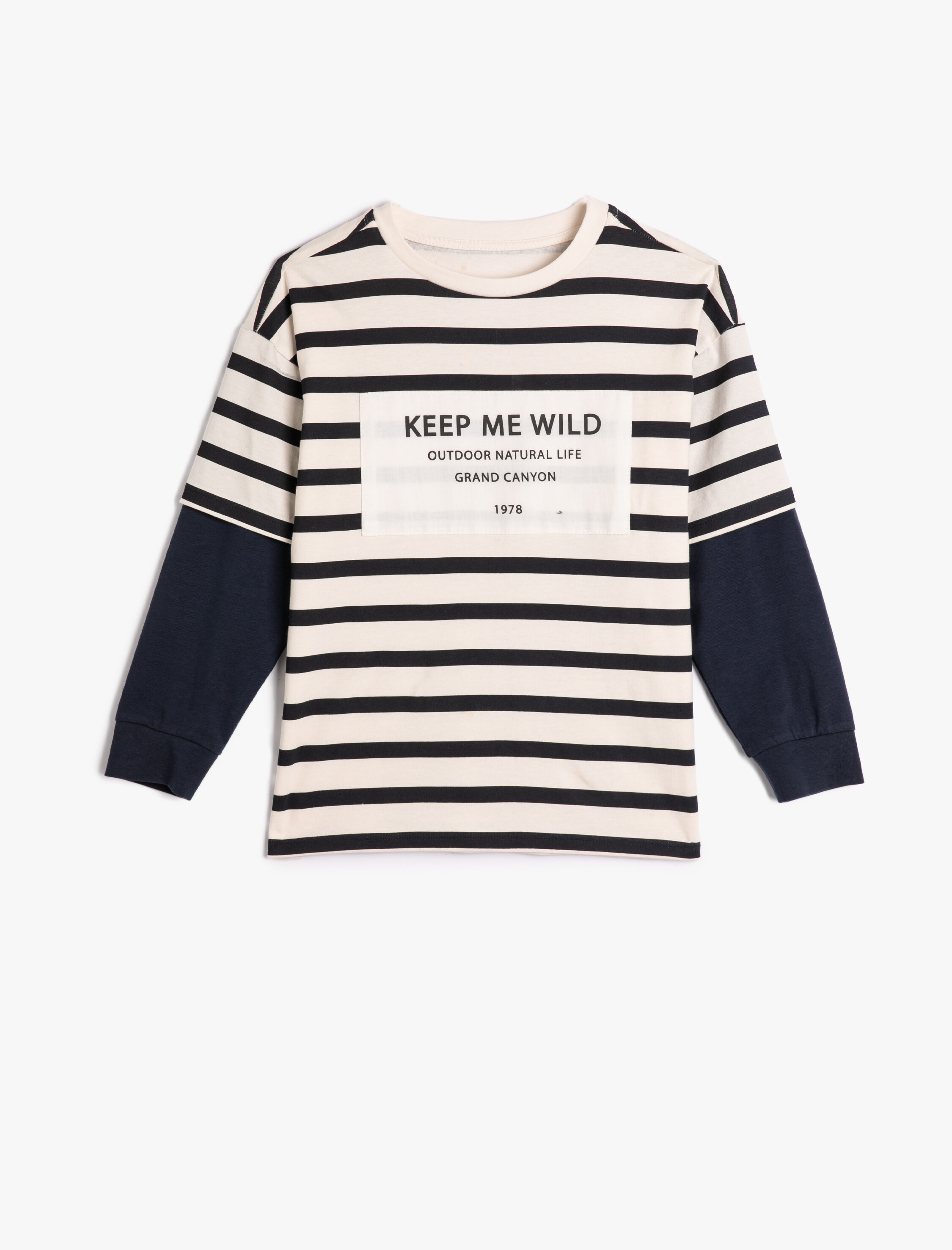  Erkek Çocuk Tişört Reglan Uzun Kollu Bisiklet Yaka Baskılı