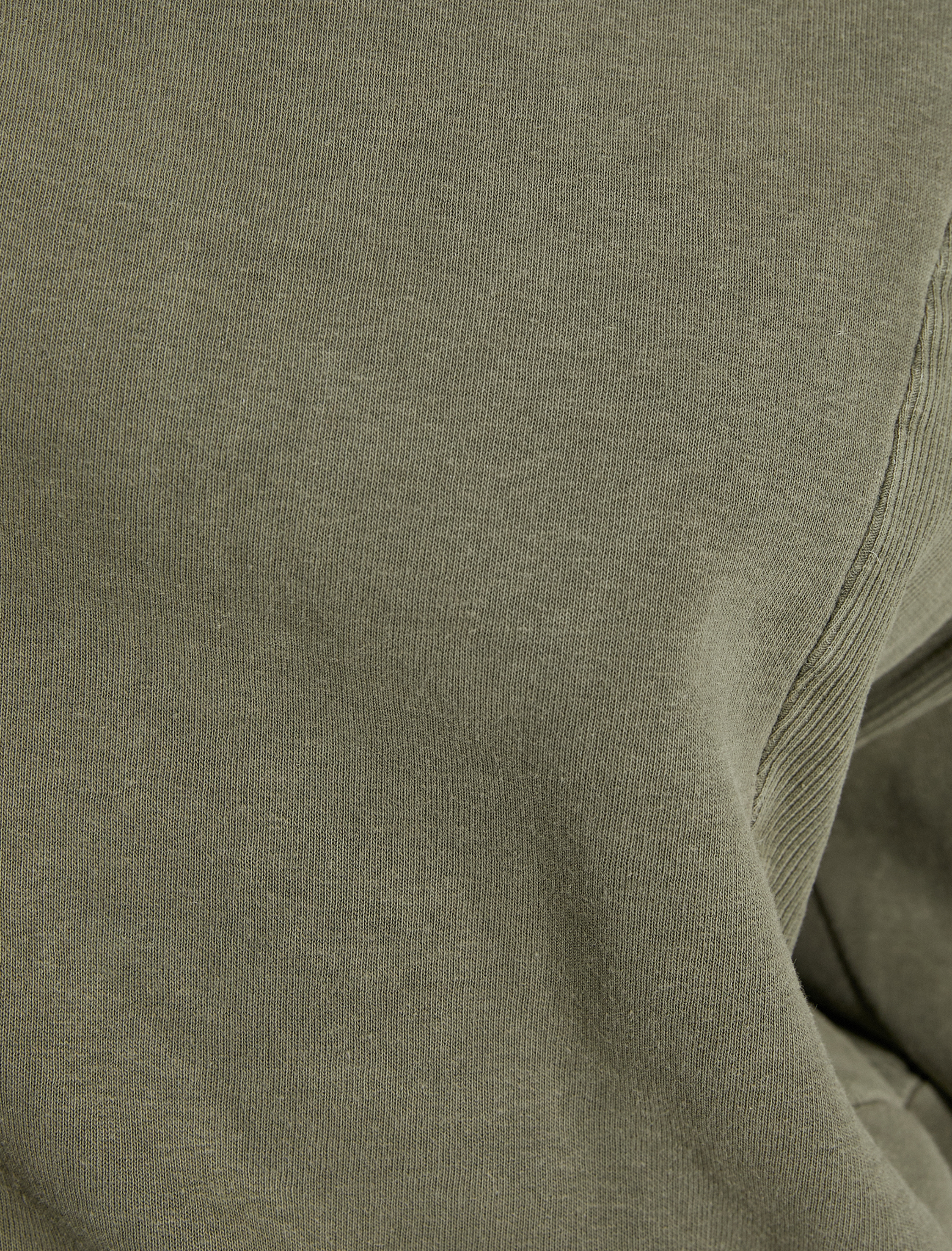   Şardonlu Bisiklet Yaka Sweatshirt Relax Fit Yıkamalı Dikiş Detaylı