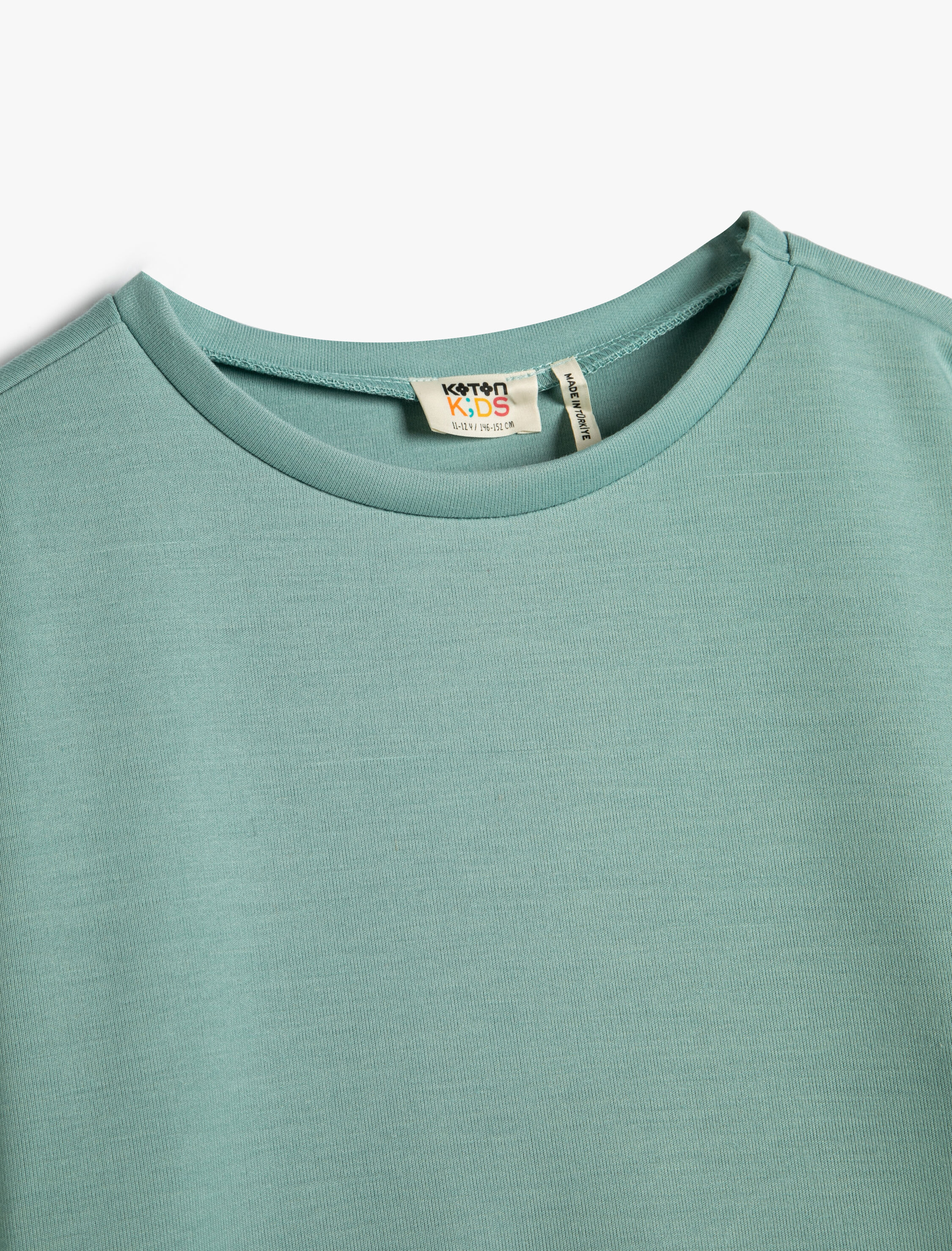  Kız Çocuk Basic Sweatshirt Bisiklet Yaka Uzun Kollu