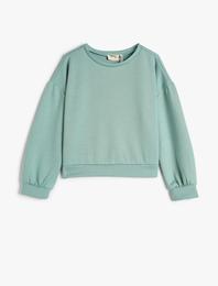 Basic Sweatshirt Bisiklet Yaka Uzun Kollu